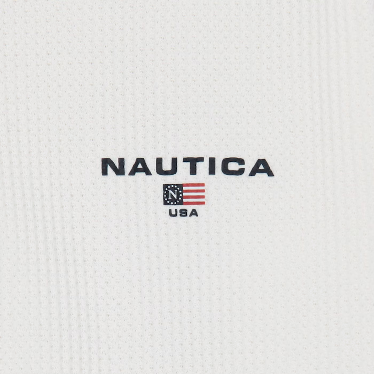 Waffle Henley Long Sleeve Tee - White