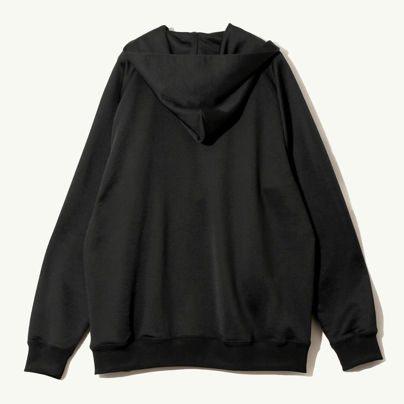 Zipped Hoody Bright Jersey - Black