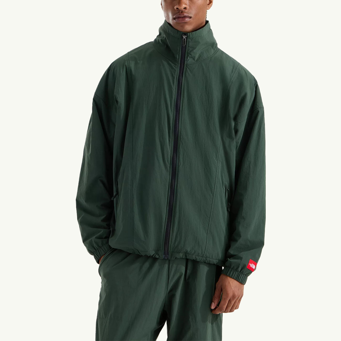 Red Box Nylon Fleece-Lined Jacket - Bottle Green