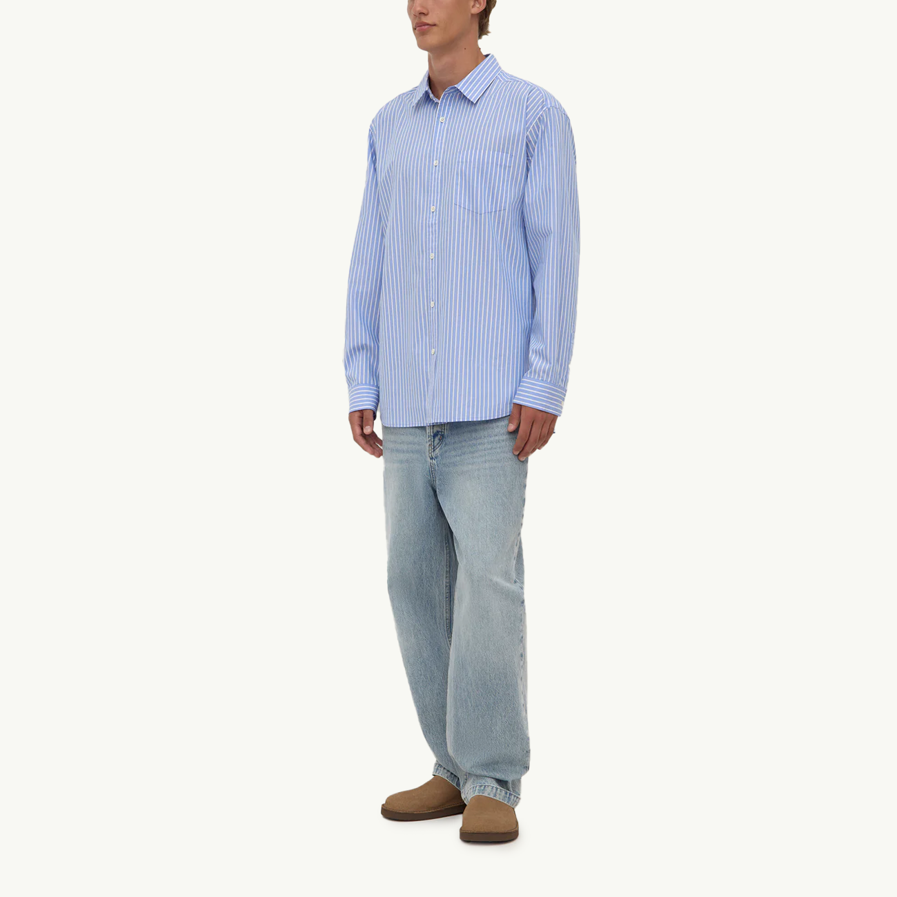 Aden Stripe LS Shirt - Blue/White