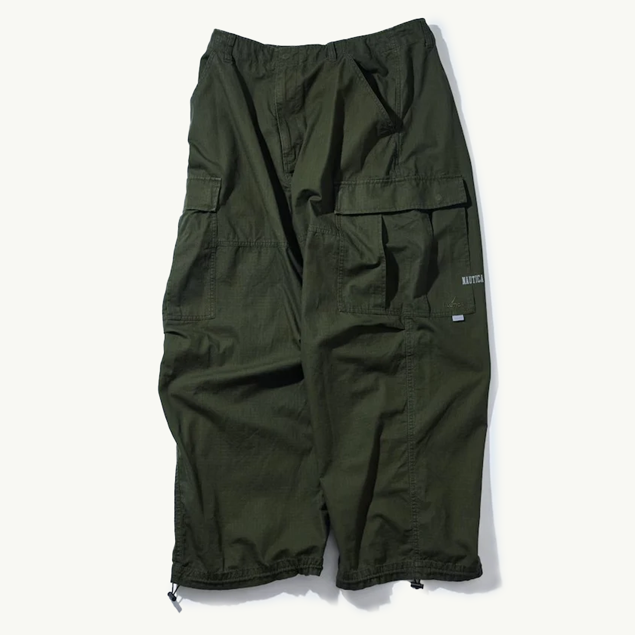 Super Wide Curve Cargo Pants - Green