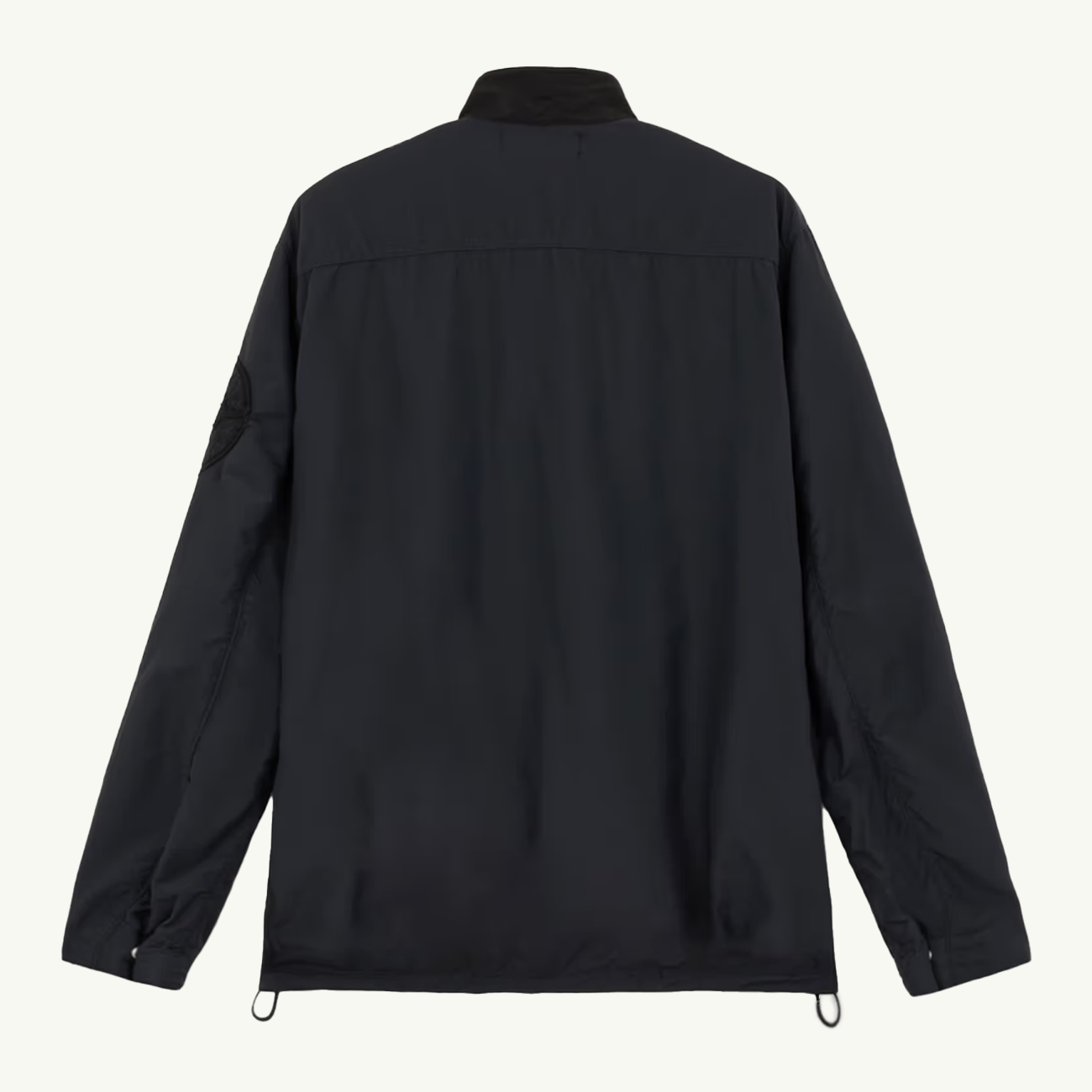 Overshirt High Collar Brushed Nylon Zip Through - Black 2981