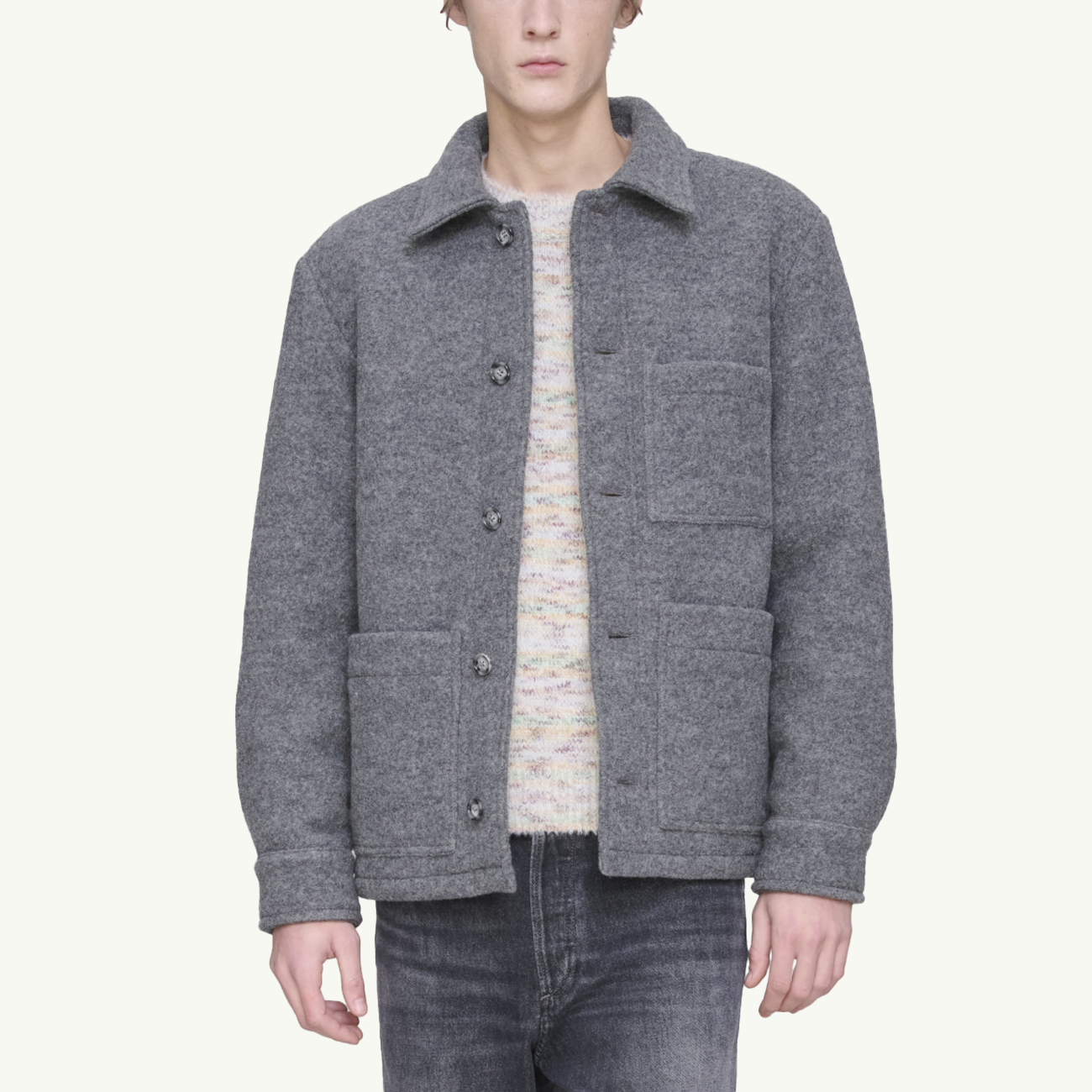 Emile Logo Jacket - Heathered Grey