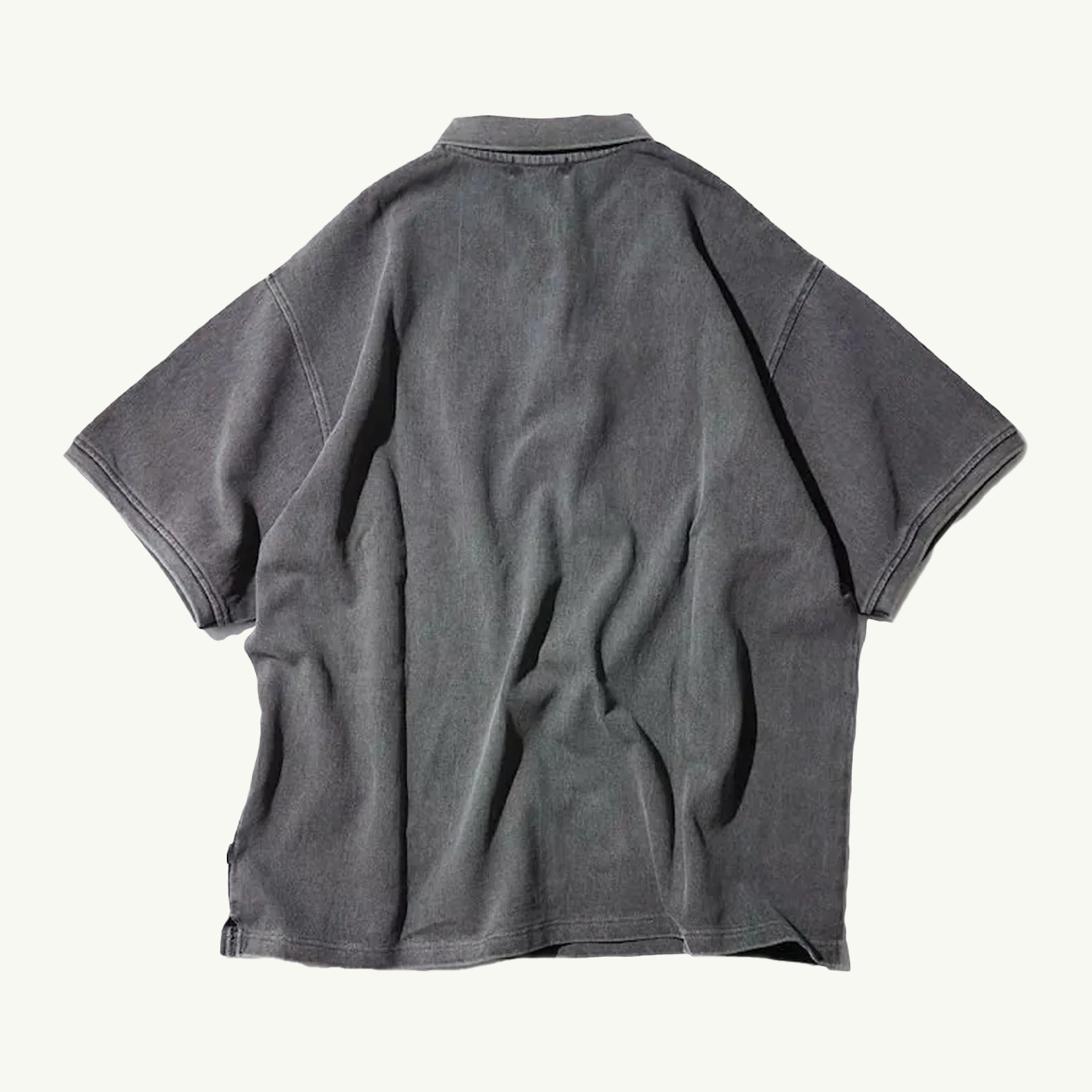 Pigment Dyed Solid Polo Shirt - Charcoal