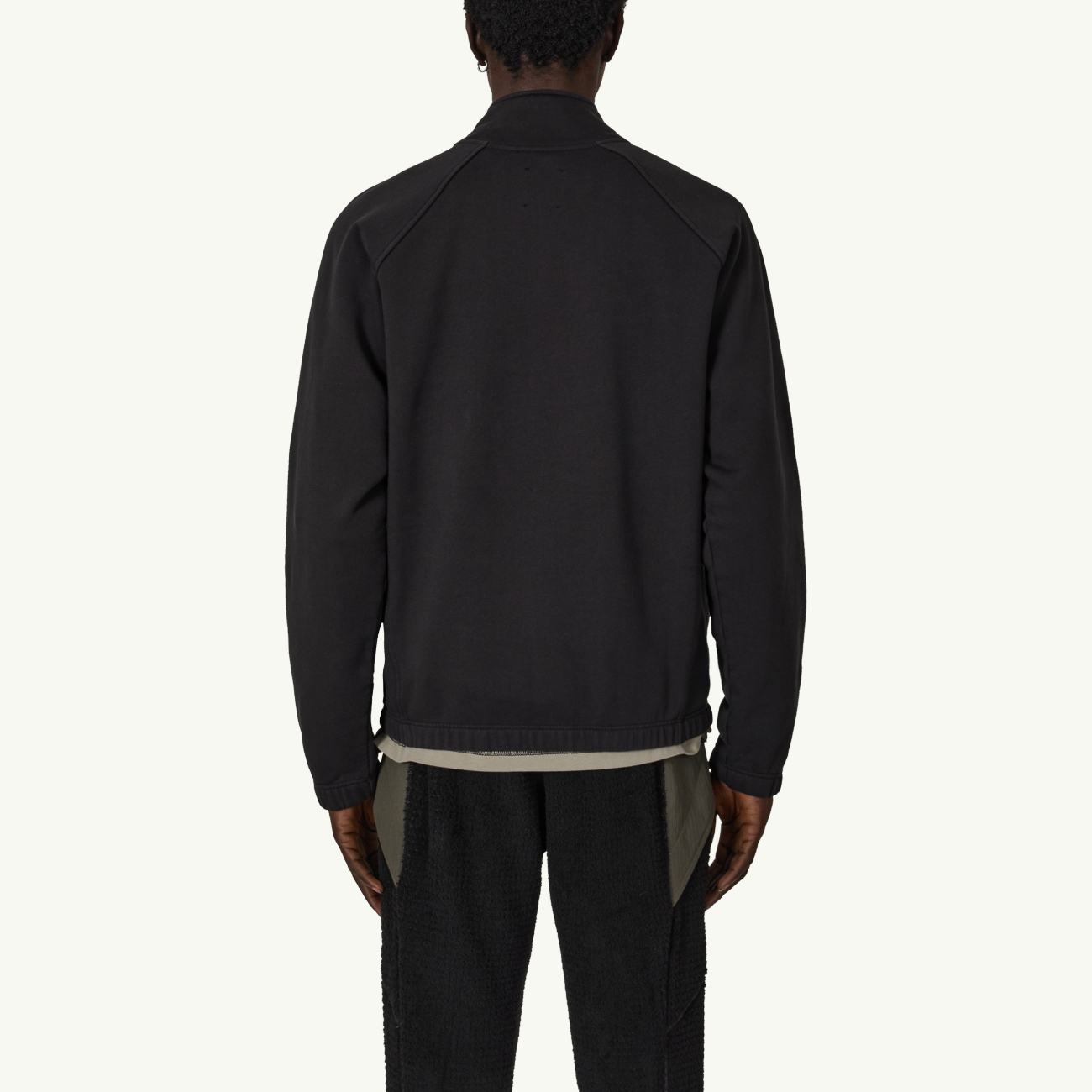 Logo 490Gsm Heavy Half Zip - Black