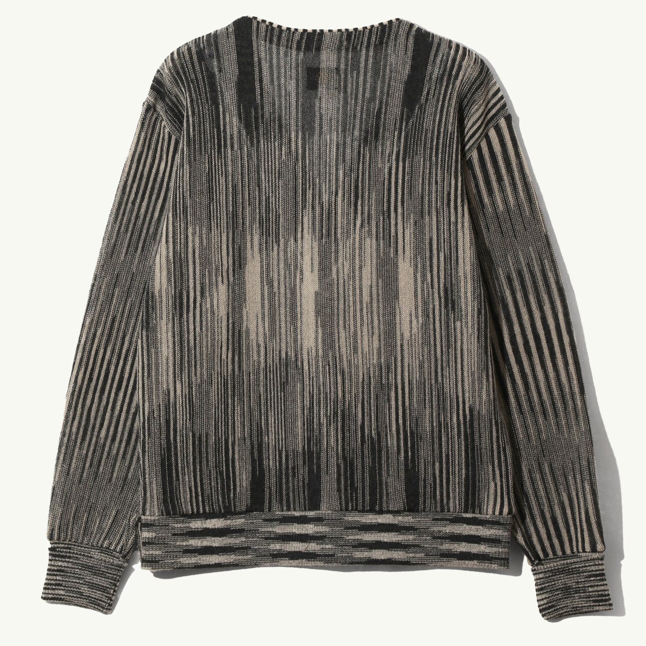 Knit Cardigan Crepe Weave - Black