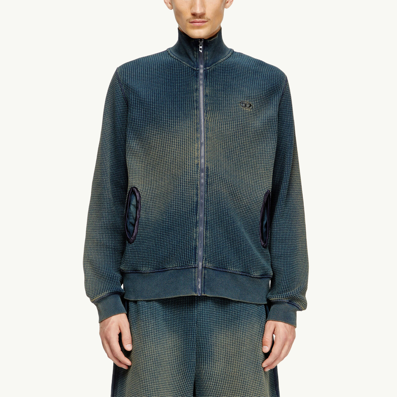 S-Wafy-Zip Sweatshirt - Blue