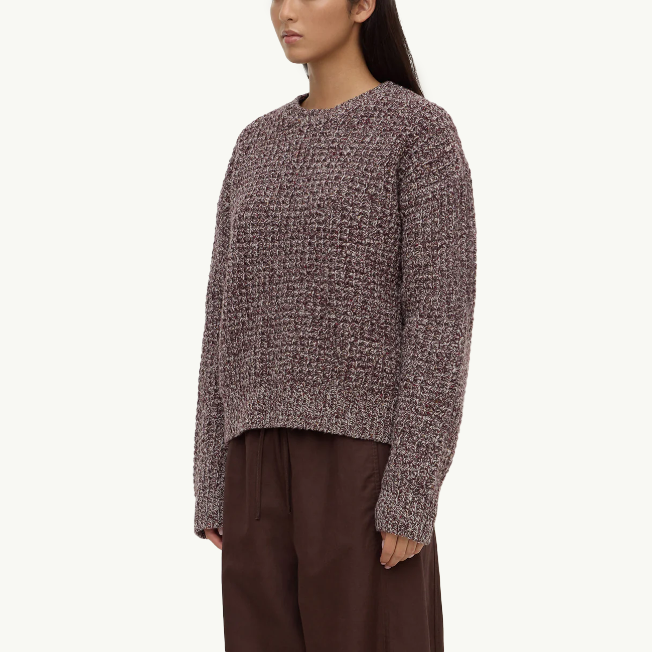 Shiloh Speckle Wool Knit - Aubergine