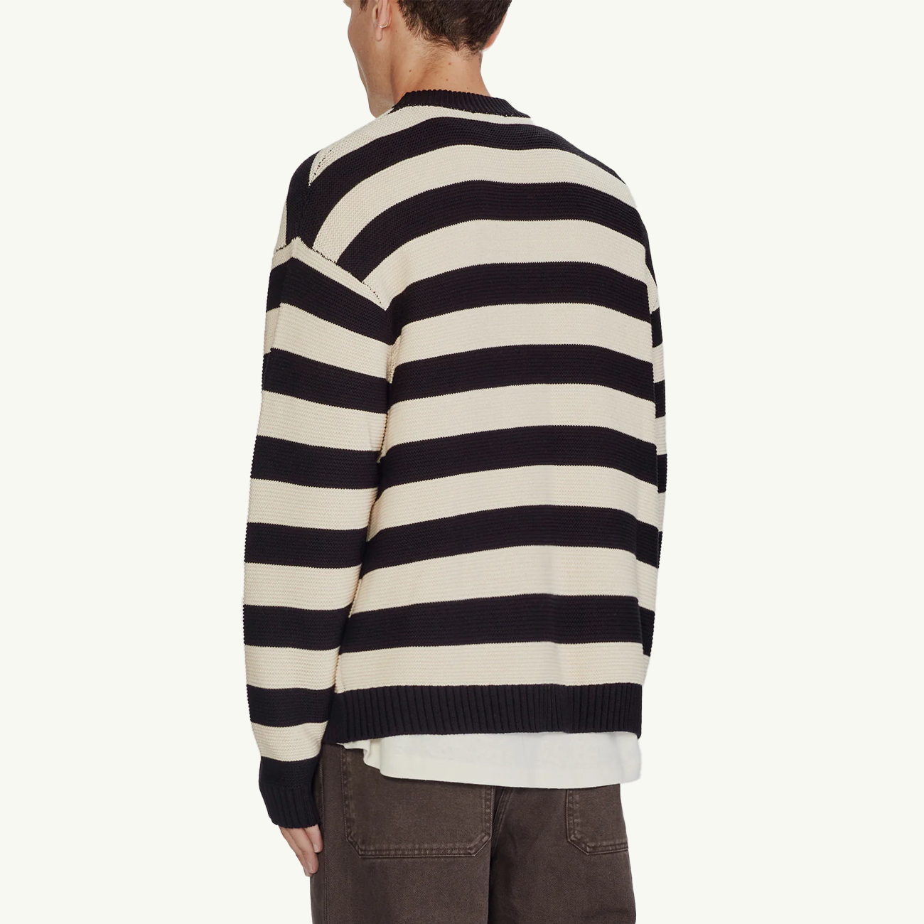 Oversized Knit Jumper - Black/White Stripe