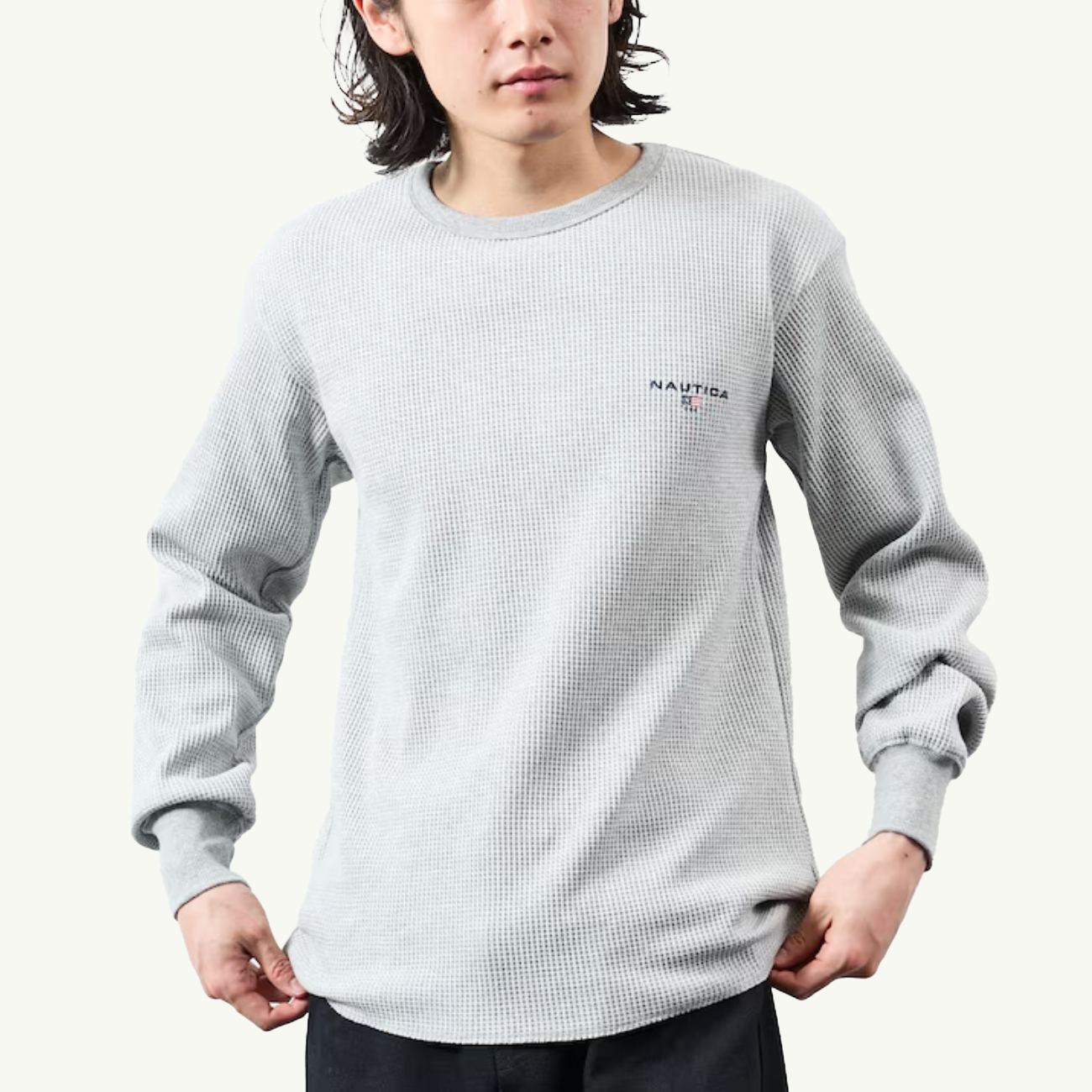 Waffle Long Sleeve Tee - Grey