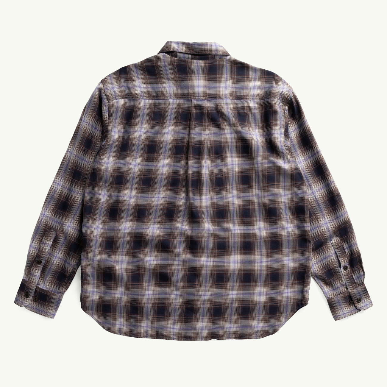 Falster Fine Cotton Flannel Check Oversize Shirt - Darkest Purple