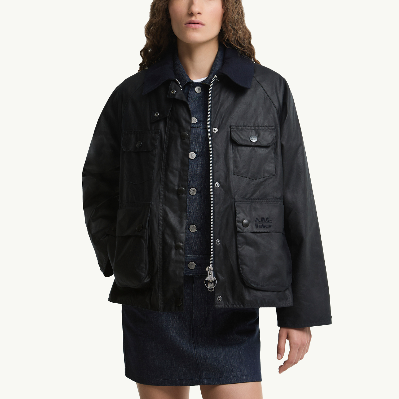 Barbour x A.P.C. Spey Wax Jacket - Dark Navy