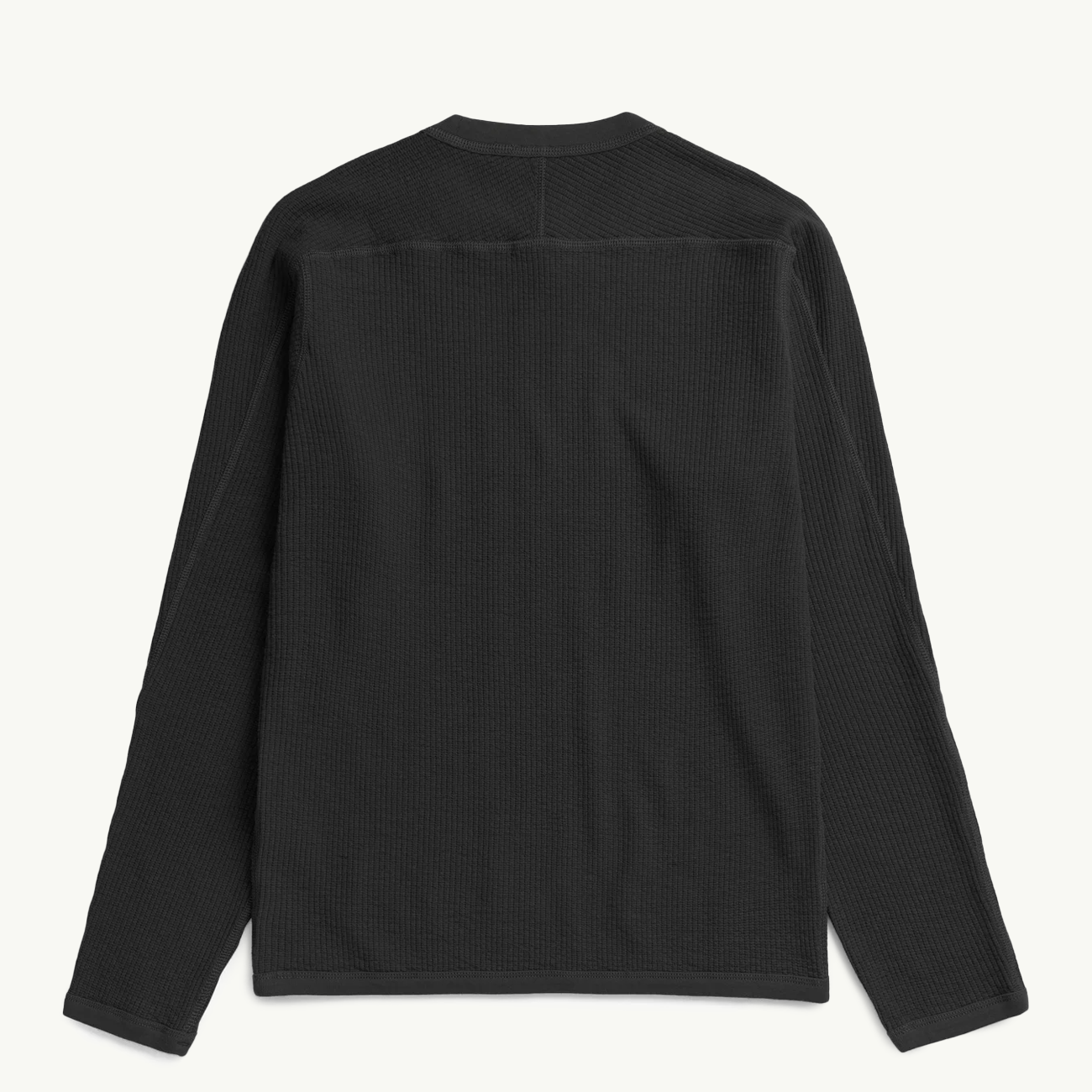 Stevns Cotton Hemp Military Rib LS T-Shirt - Black