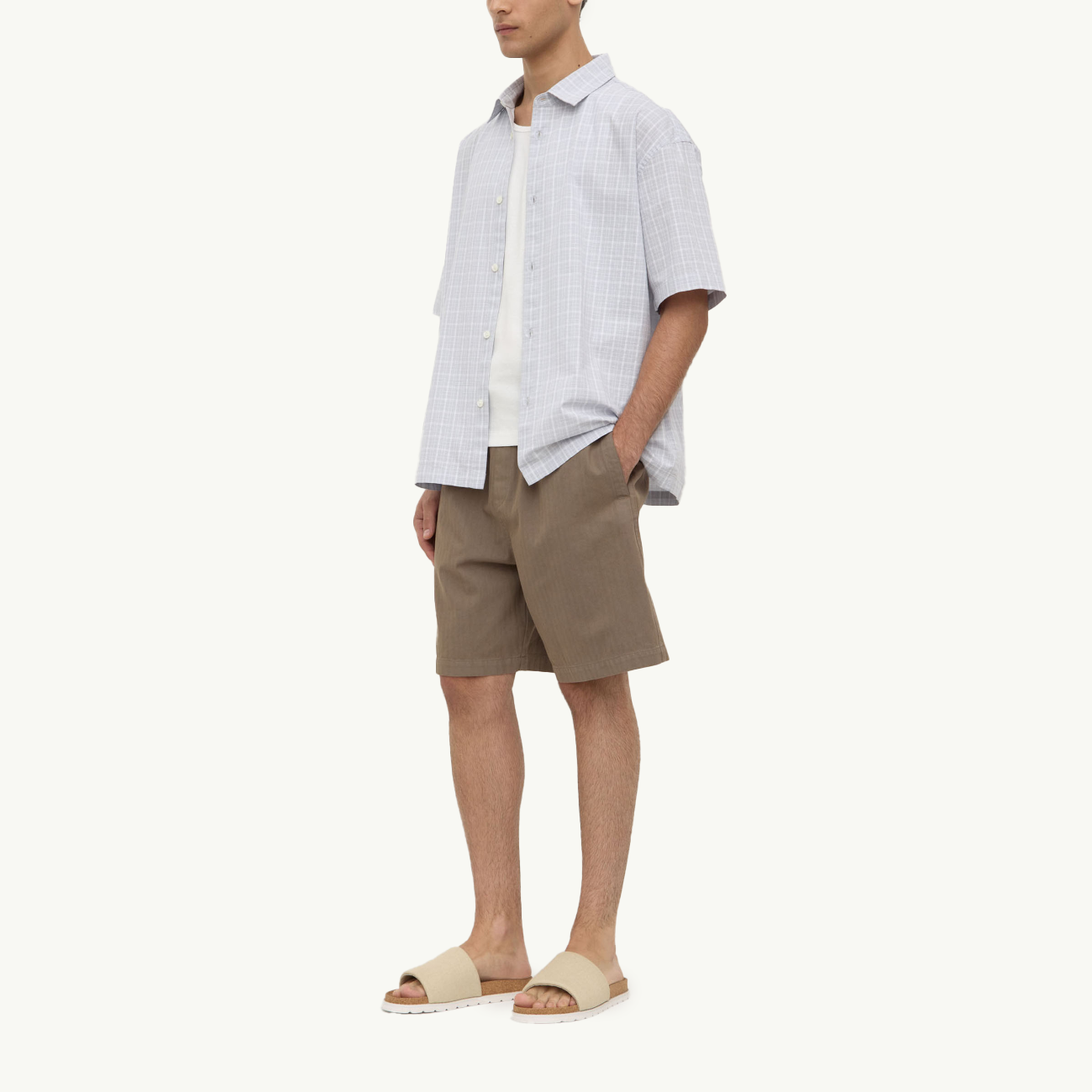 Jules Check Shortsleeve Shirt - Cloud/Antique White