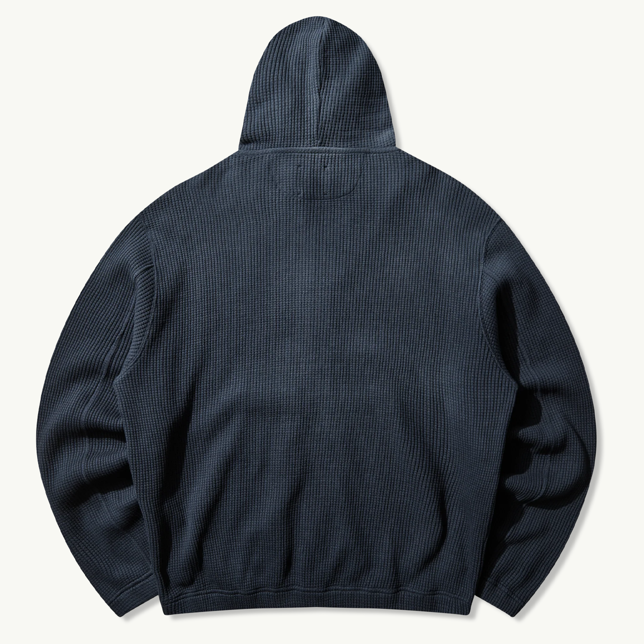 Bee Sun Faded Organic Waffle Zip Up Hoodie - Navy