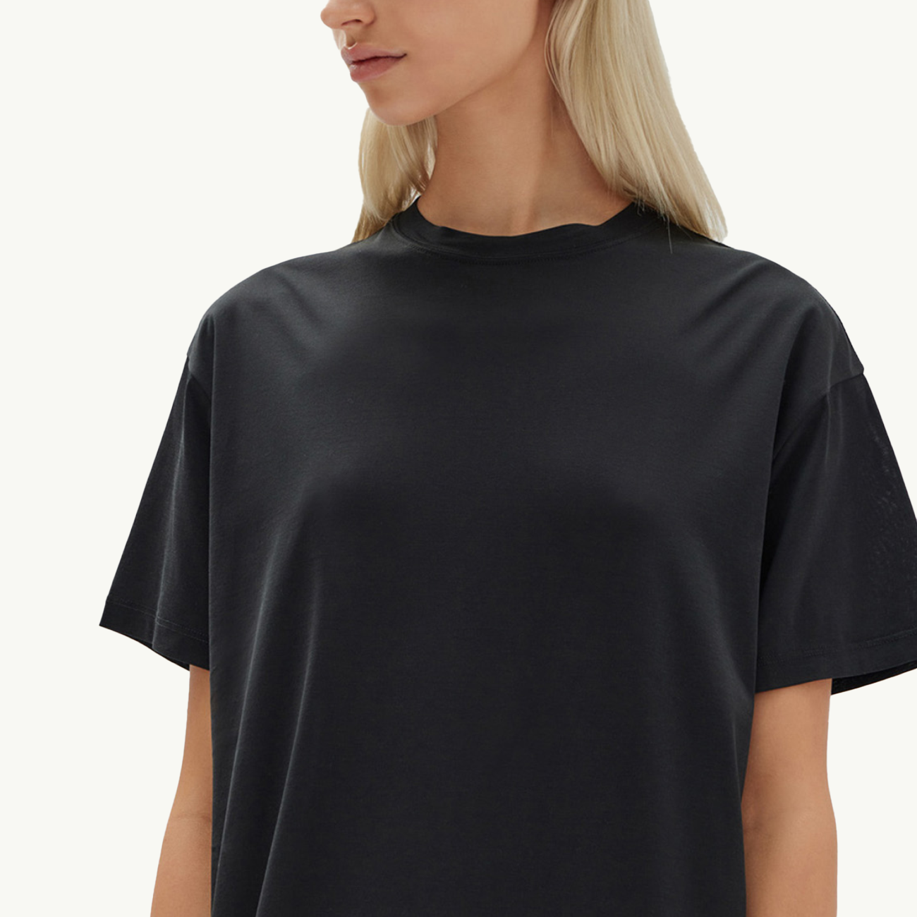 Silk Blend Tee Dress - Black