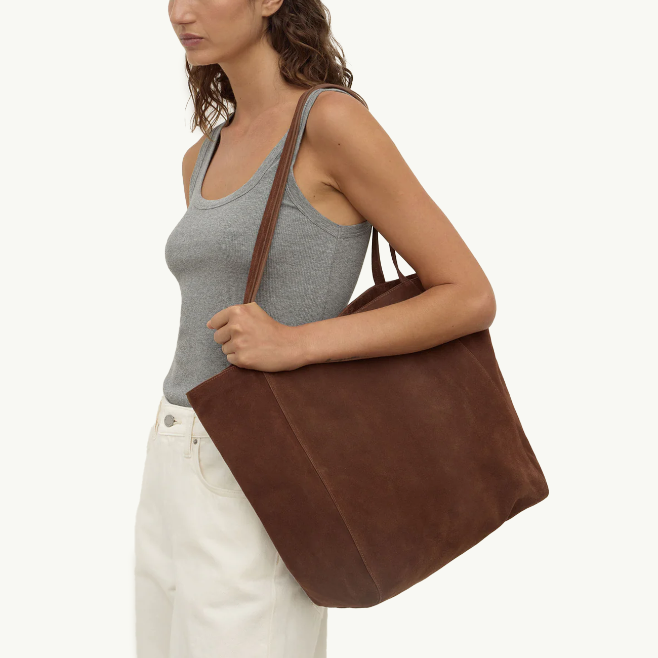Paige Suede Tote Bag - Amaro