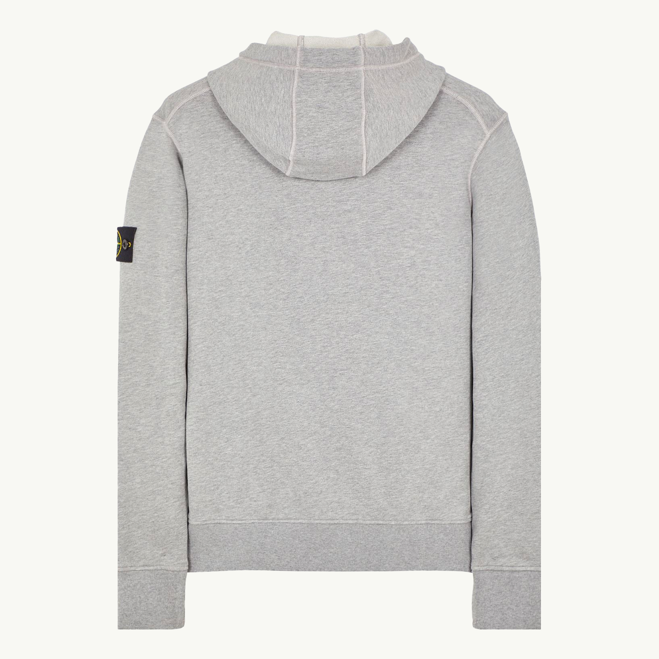 Sweatshirt Patch Hooded Terry - Melange Grey 6479