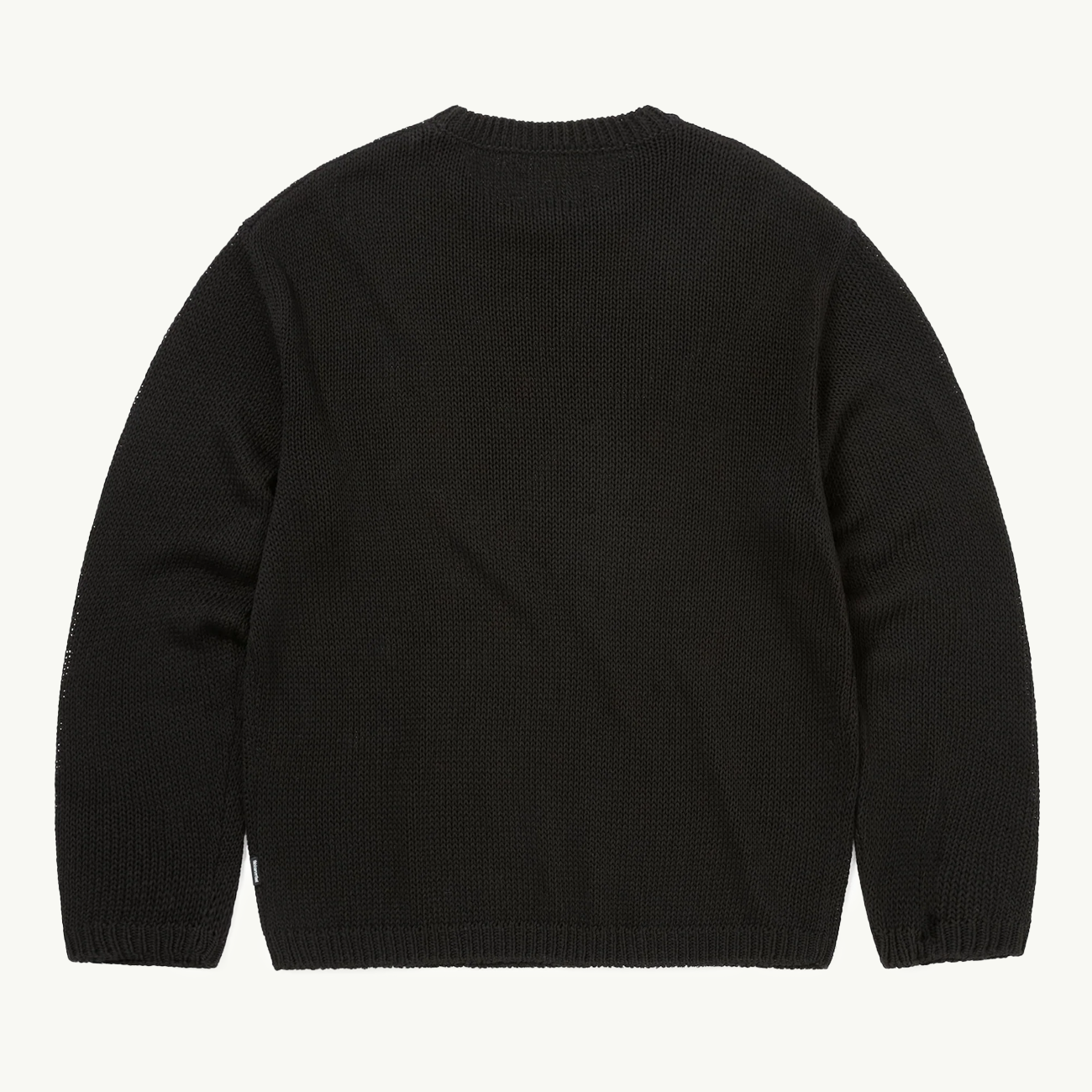Loose Gauge Knit Crew - Black