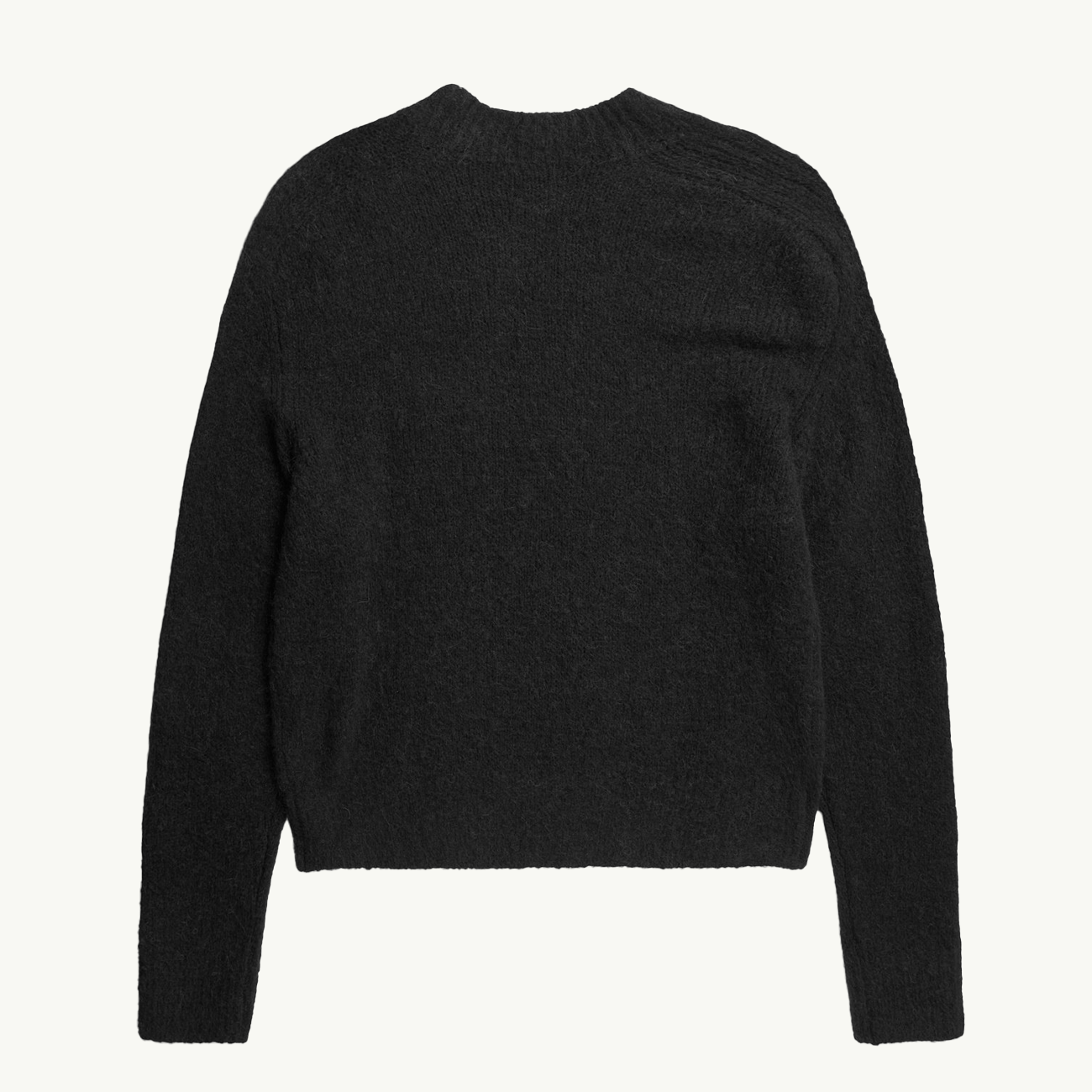 Rasmus Mock Neck Relaxed Brushed Sweater - Black
