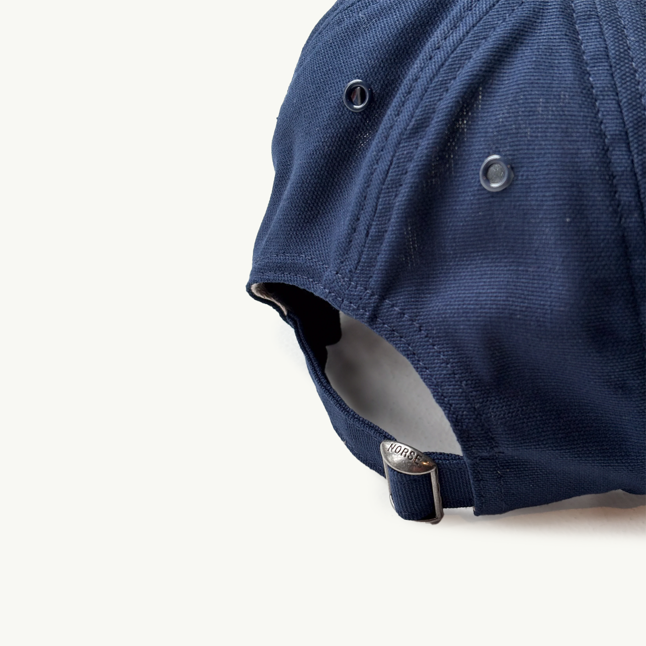 Light Canvas Felt N 8 Panel Cap - Dark Navy