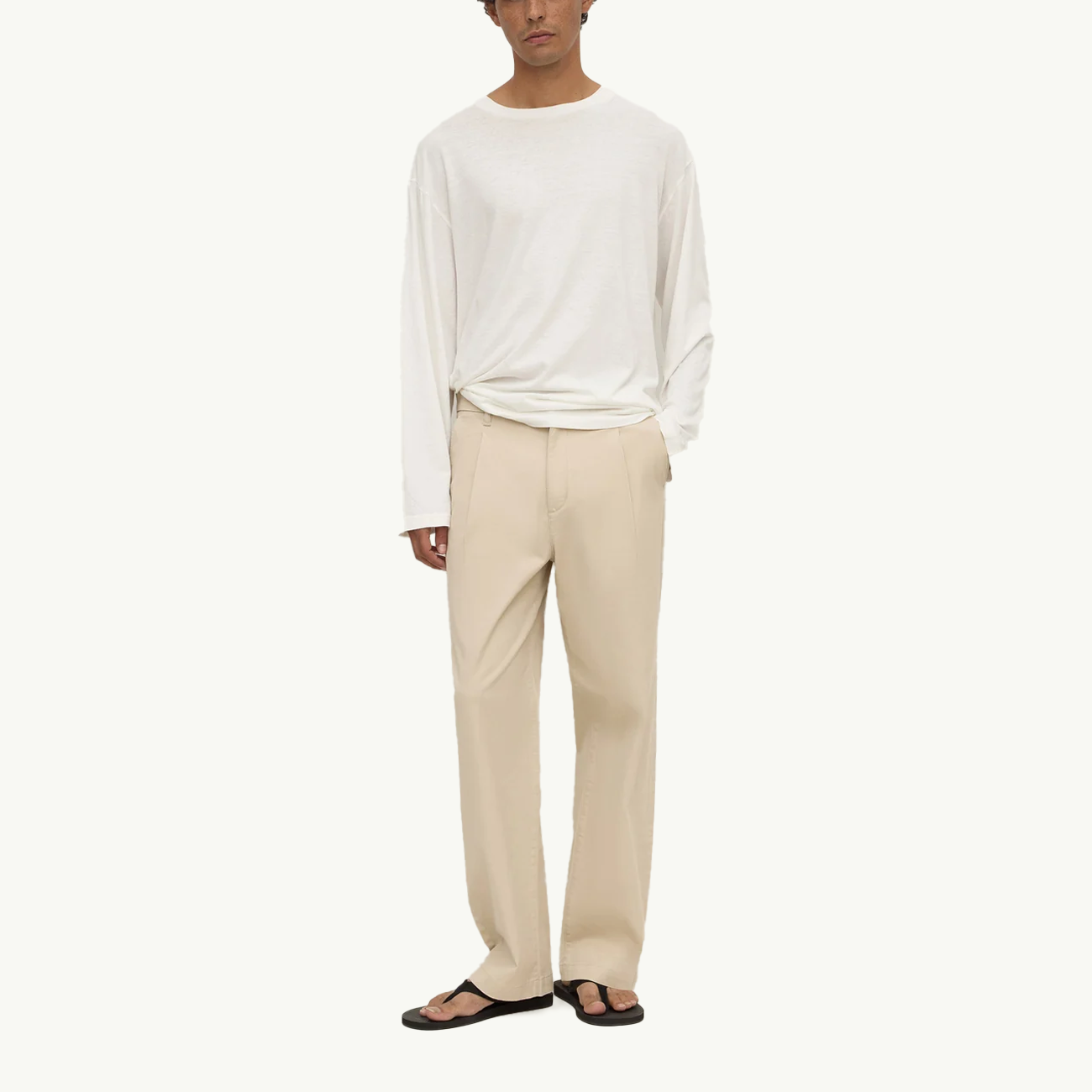 Jonah Pleated Chino - Pebble