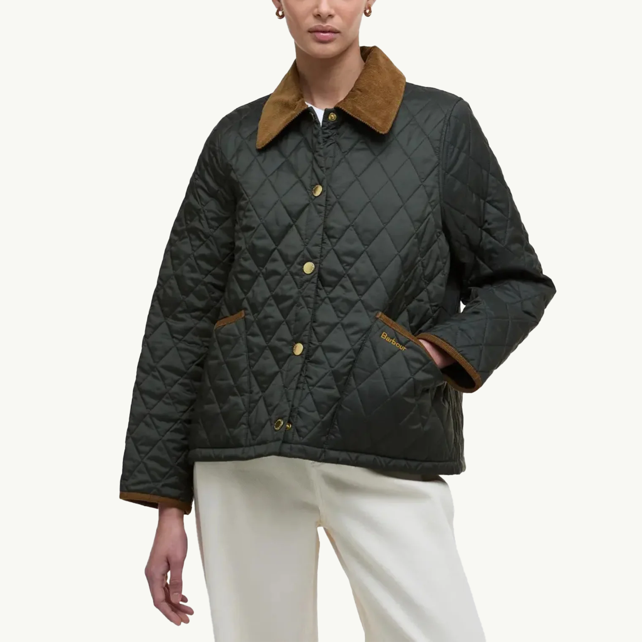 Icons Cropped Liddesdale Quilted Jacket - Sage/Ancient