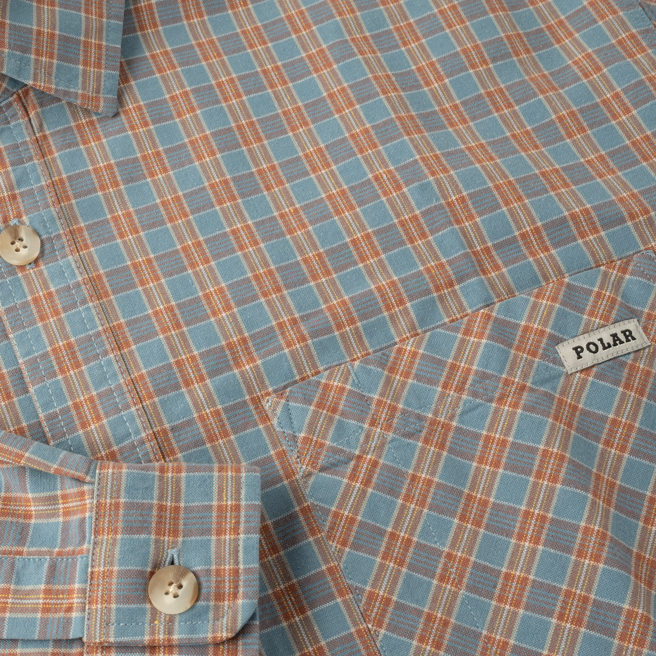 Mitchell LS Shirt - Blue/Rust