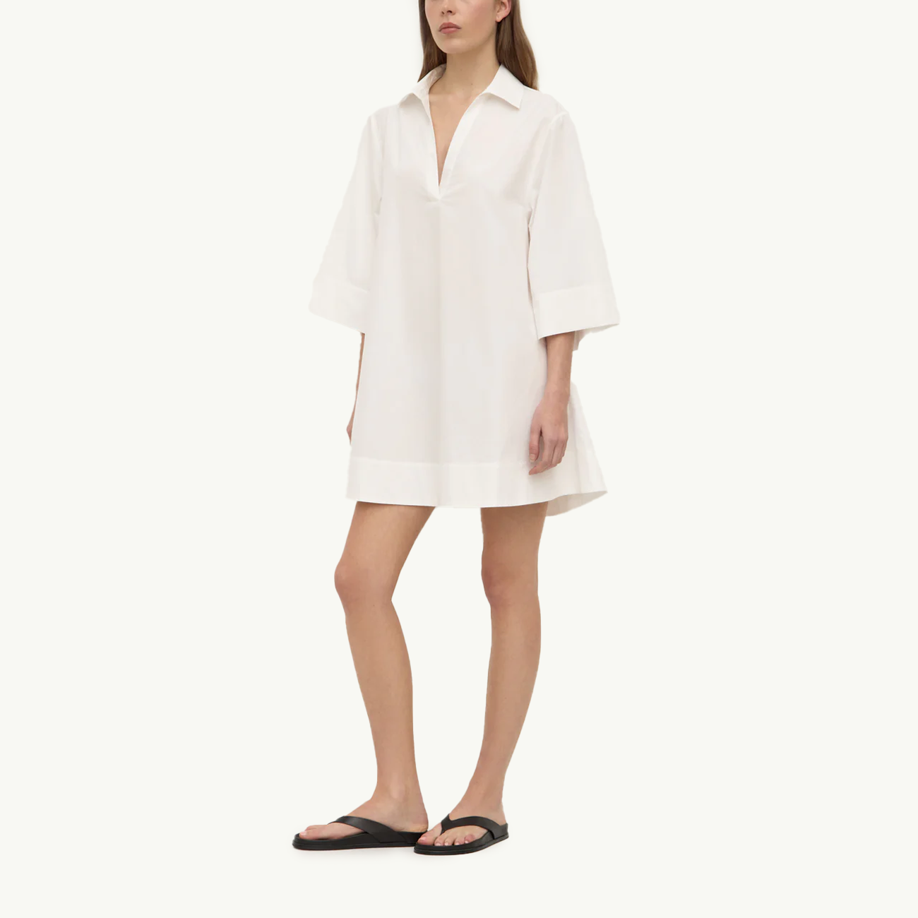 Claire Mini Shirt Dress - White