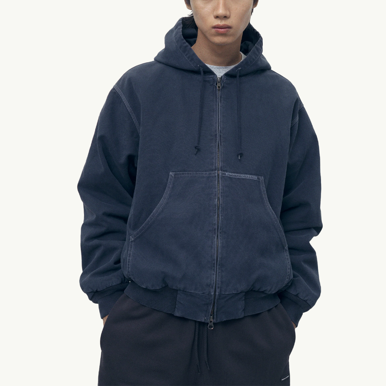 Overdyed Hooded Jacket - Navy