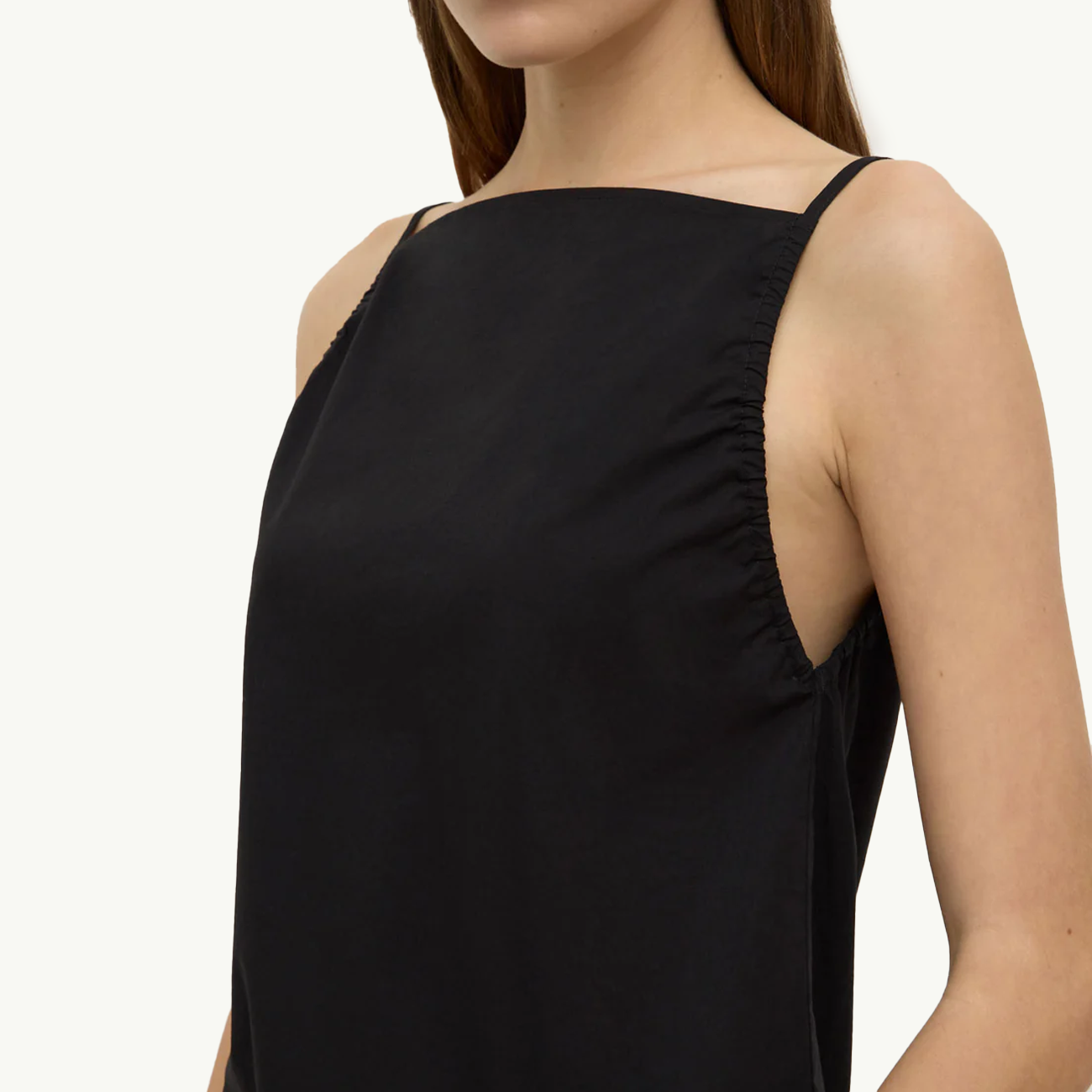 Annie Poplin Tank - Black