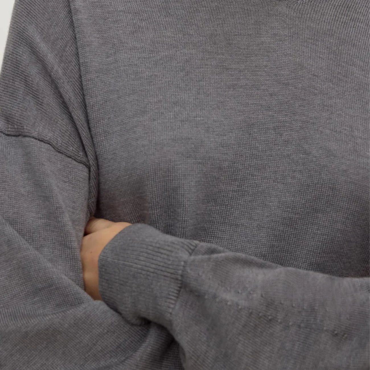 Mira V-Neck Sweater - Dark Grey Marle
