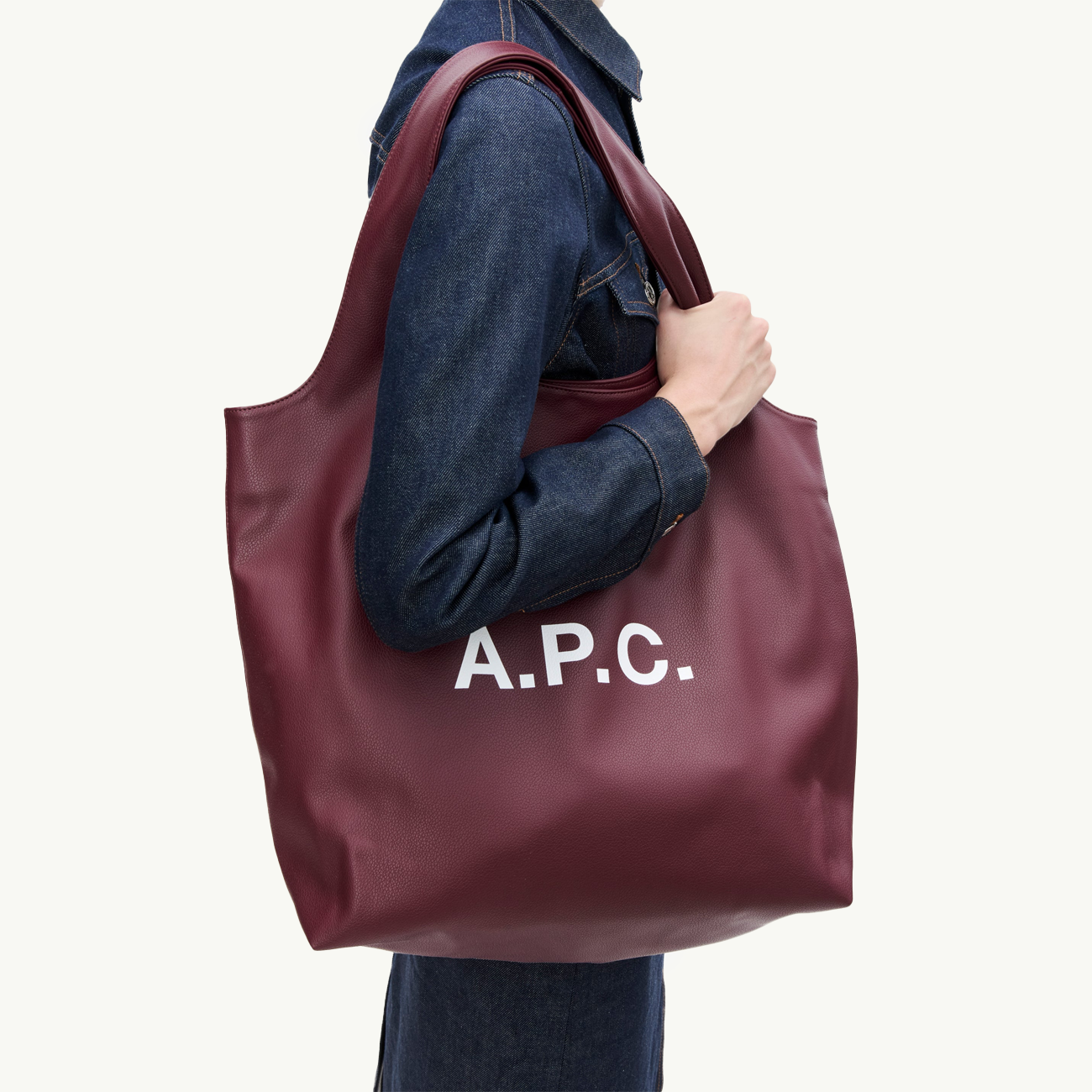 Tote Leather Ninon - Aubergine