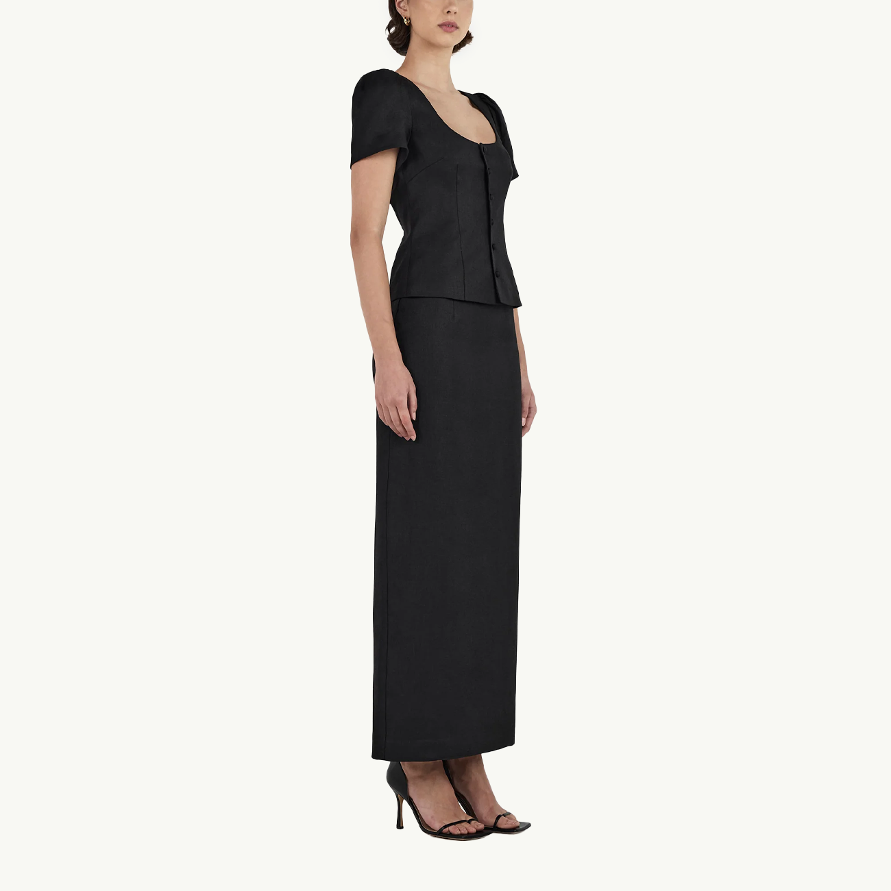 Sellar Linen Top - Black