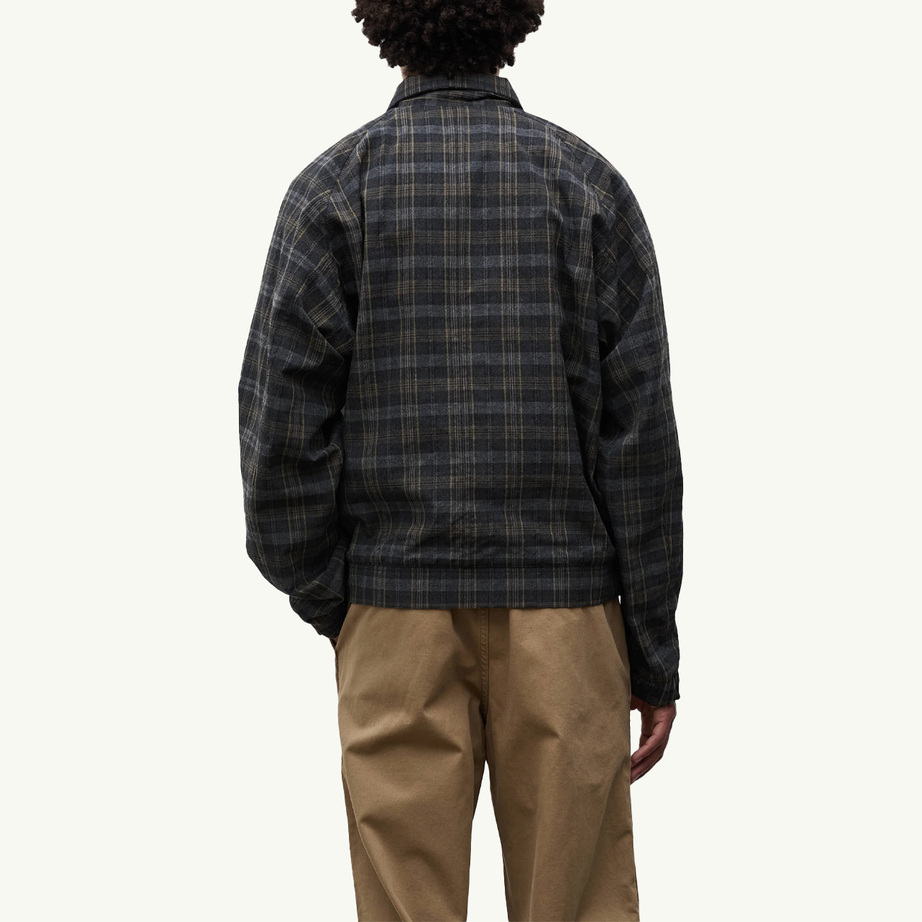 Stensholt Cotton Wool Check Blouson - Charcoal Grey