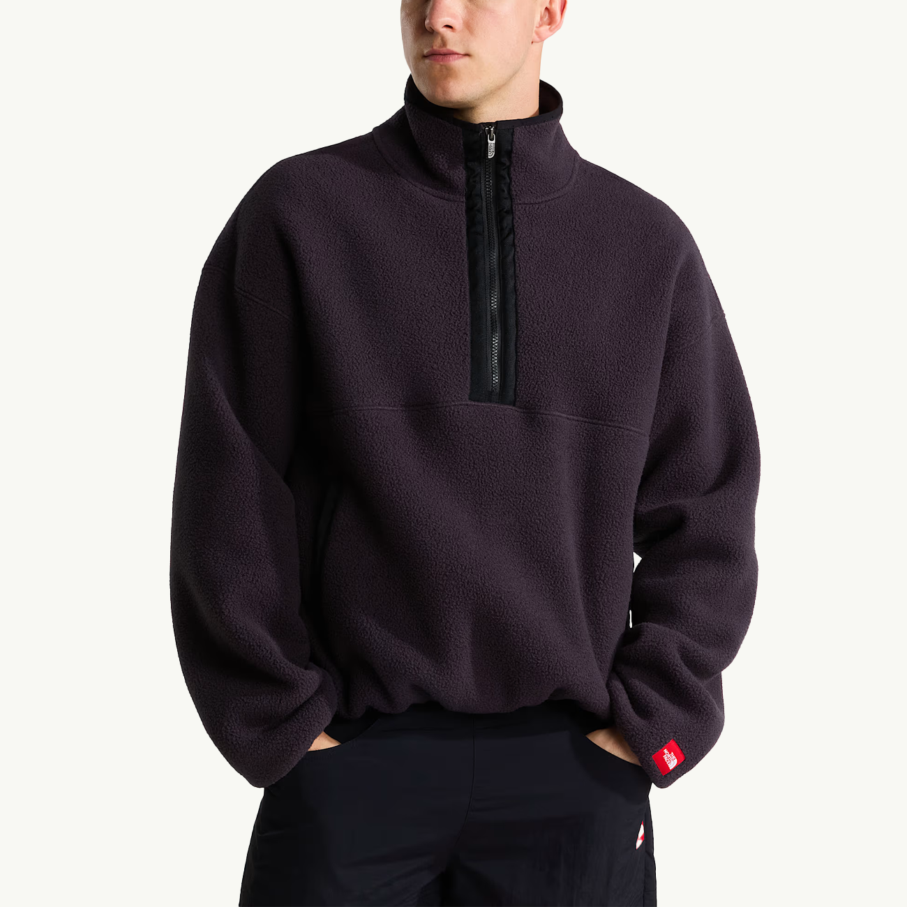 Red Box 1/2 Zip Fleece - Obsidian