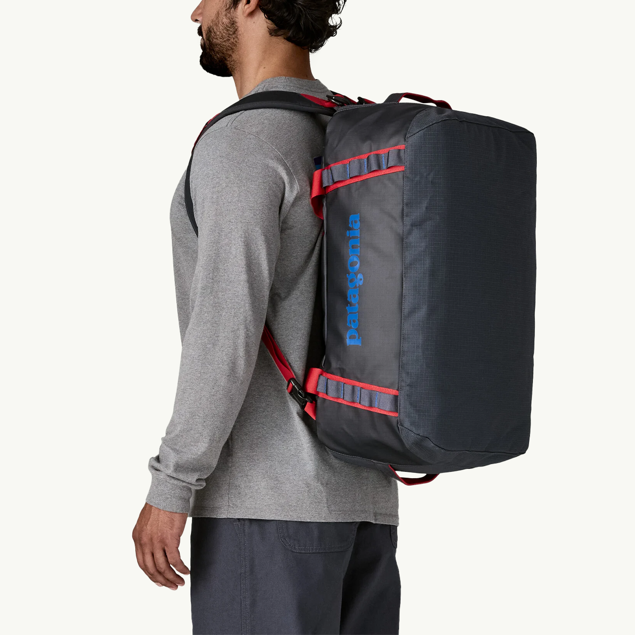 Black Hole Duffel 40L - Smolder Blue/Amanita Red