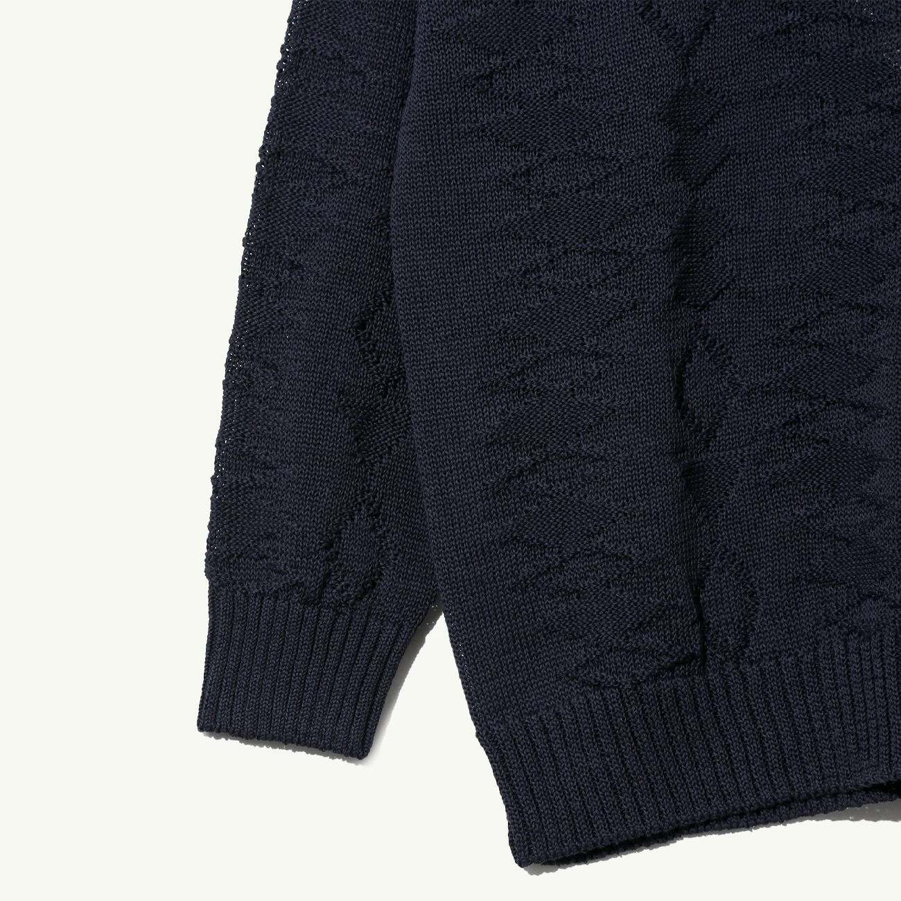 Crew Neck Sweater Native Pattern - Navy