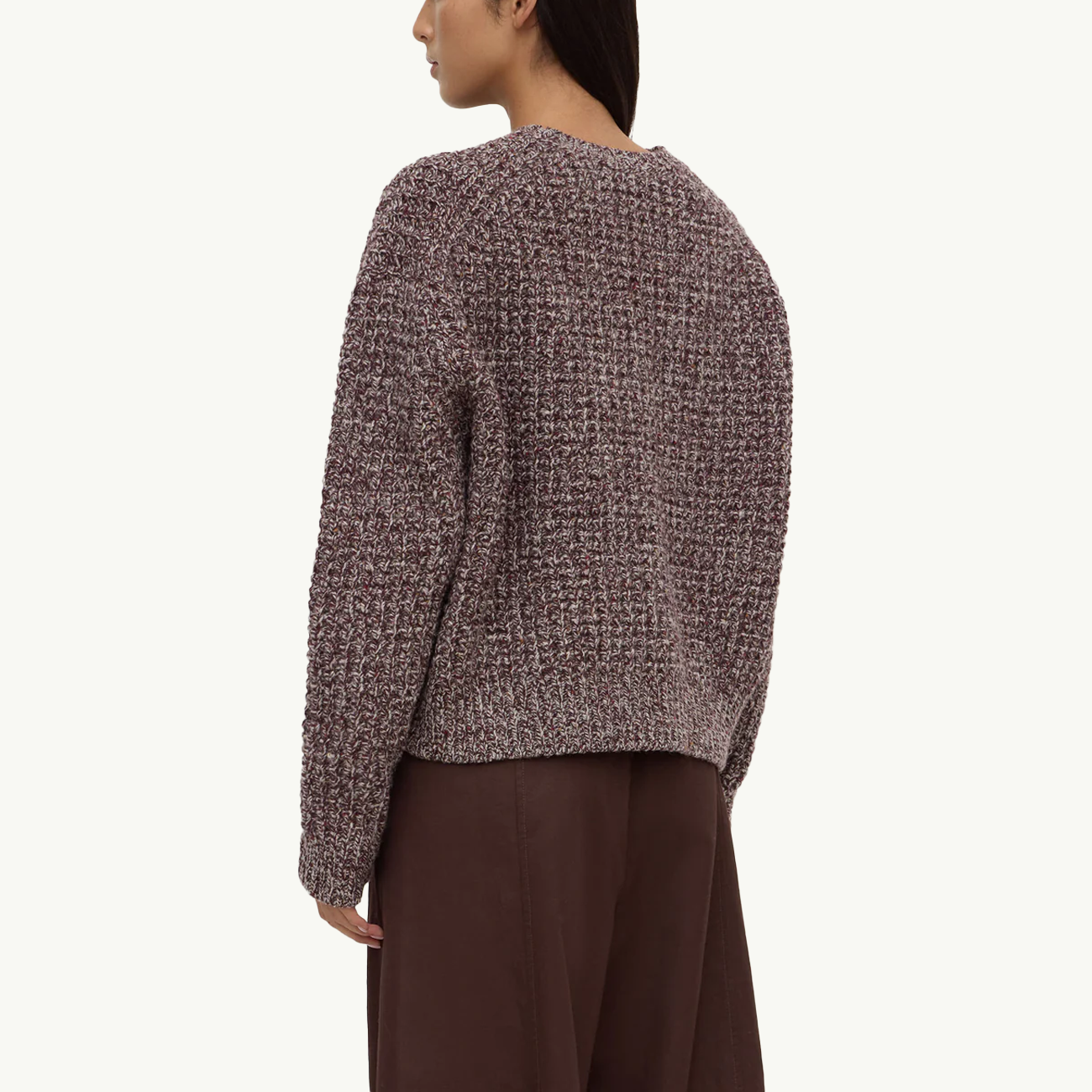 Shiloh Speckle Wool Knit - Aubergine