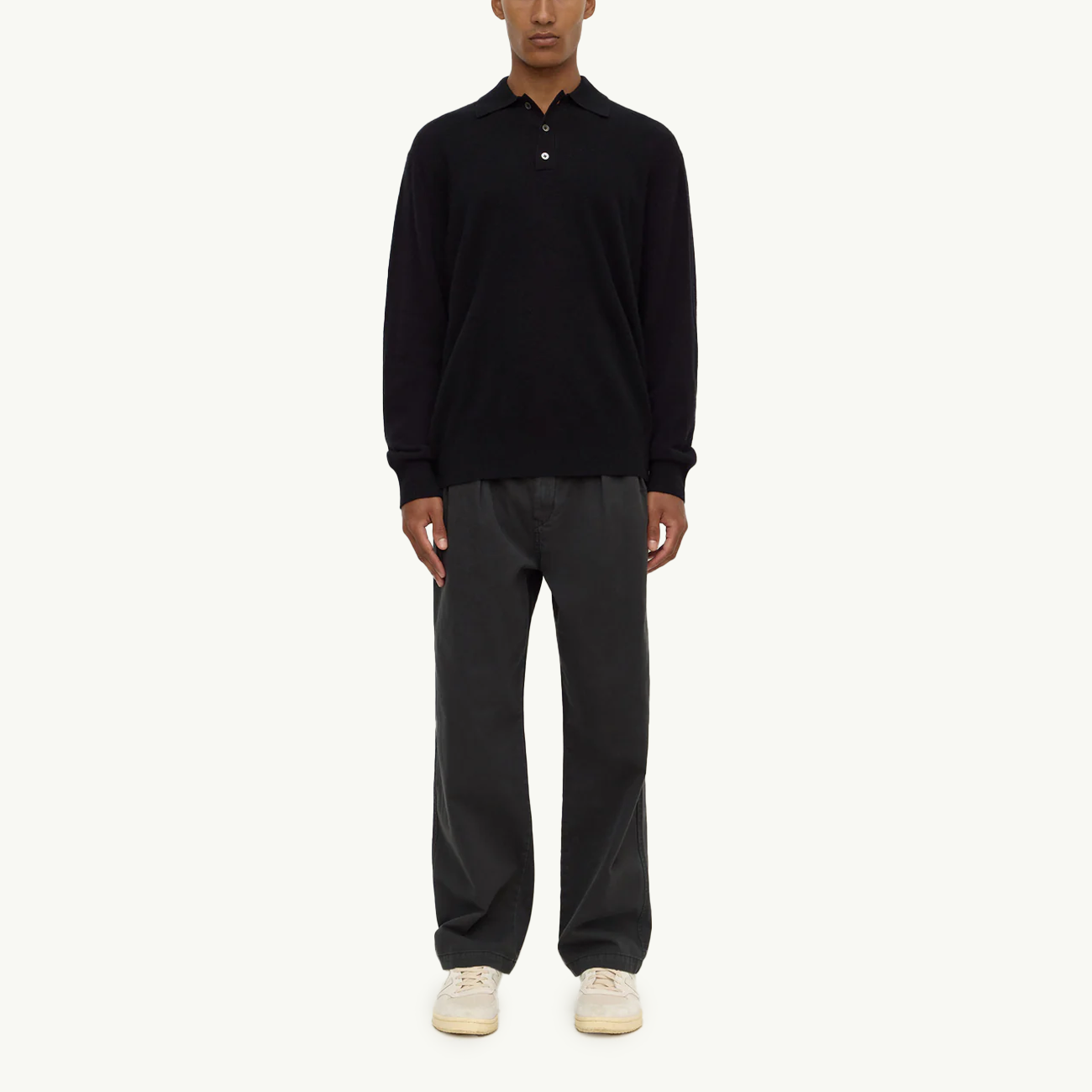 Men's Cashmere Polo - Black