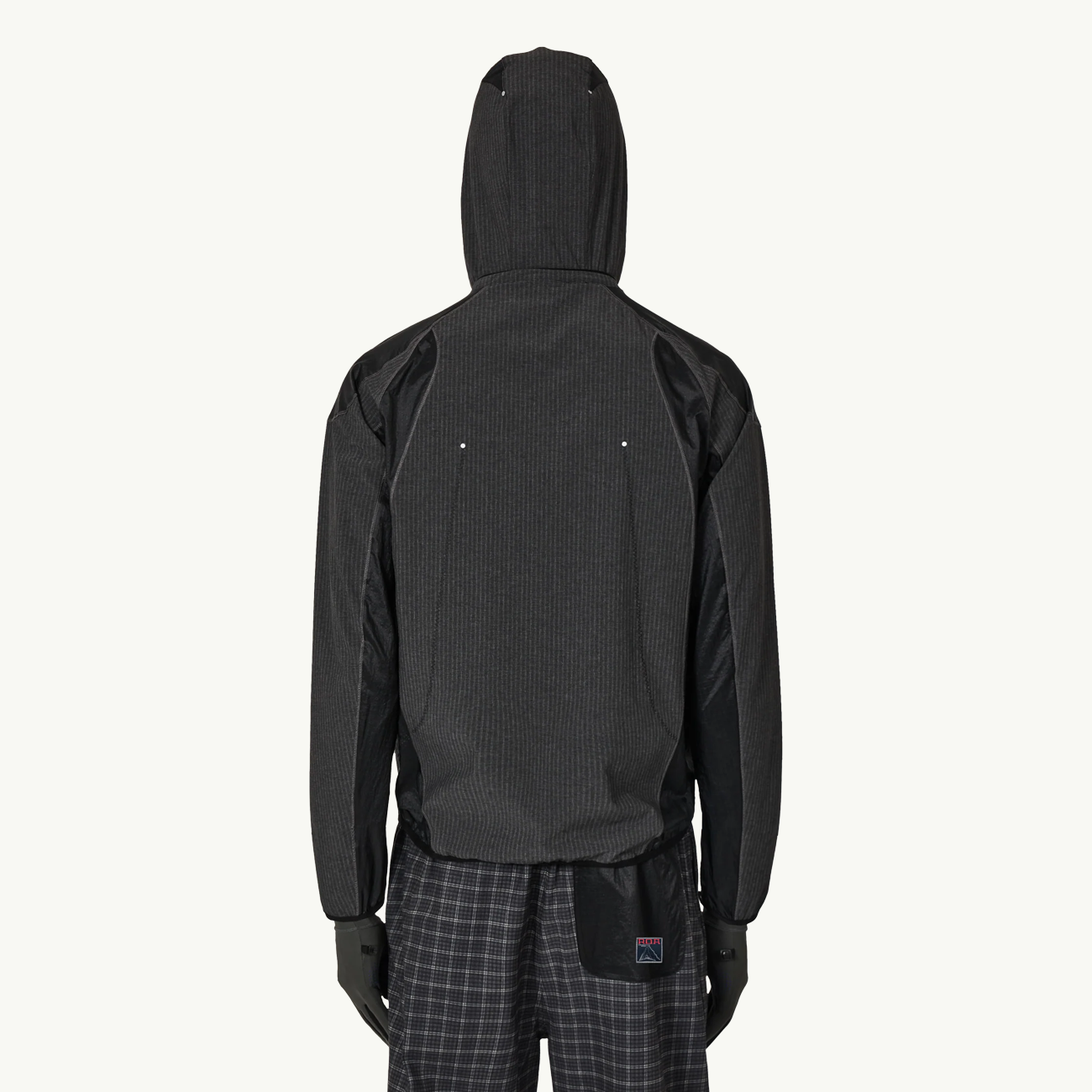 Numb Pinstriped Hooded Wind Jacket - Black