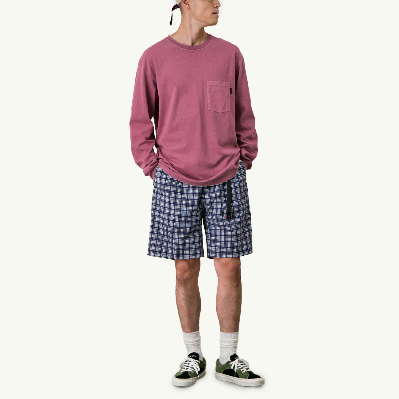 Checkered Shell Short - Navy Check