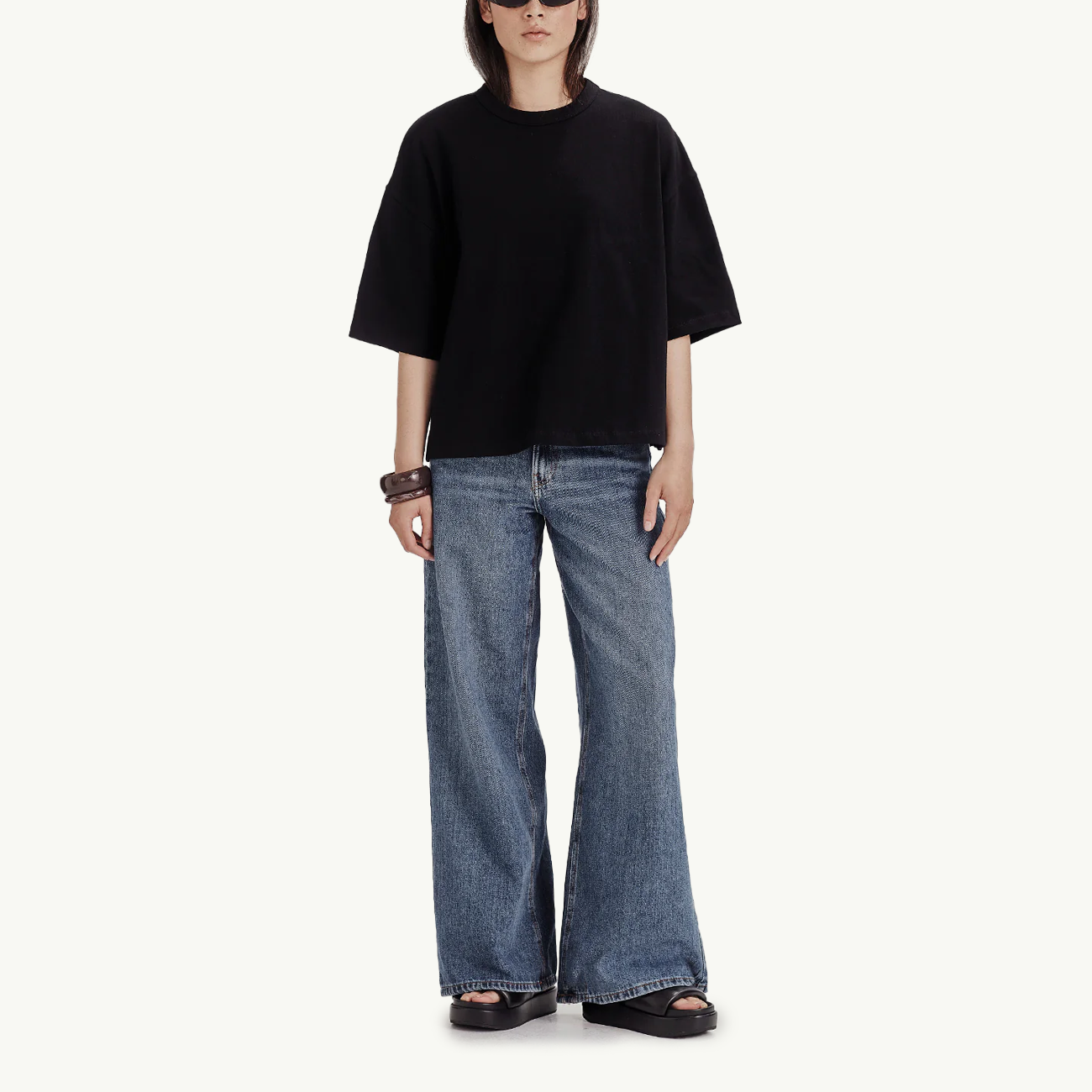 Women's Heavy Boxy Tee- Black