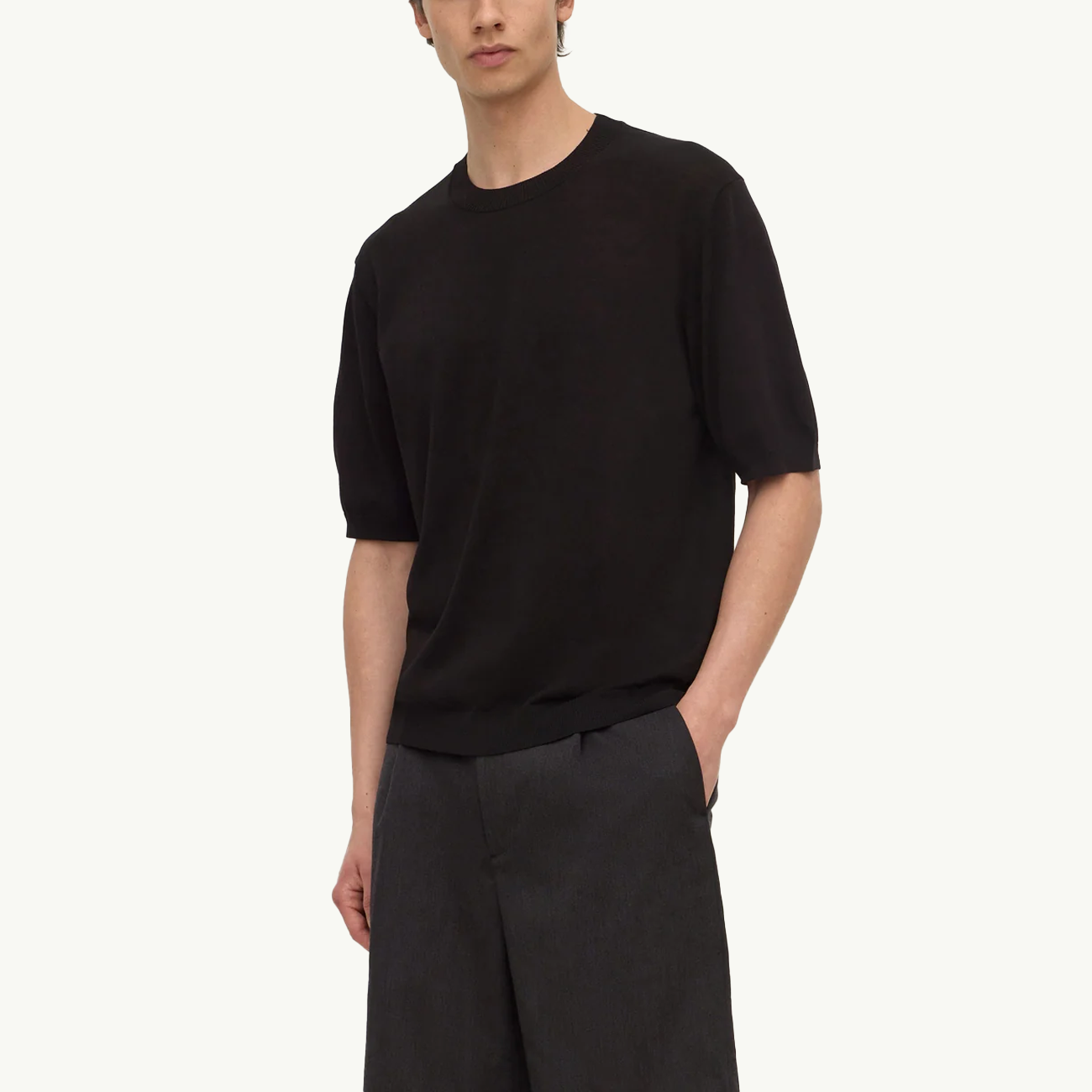 Hugh Knit Tee - True Black