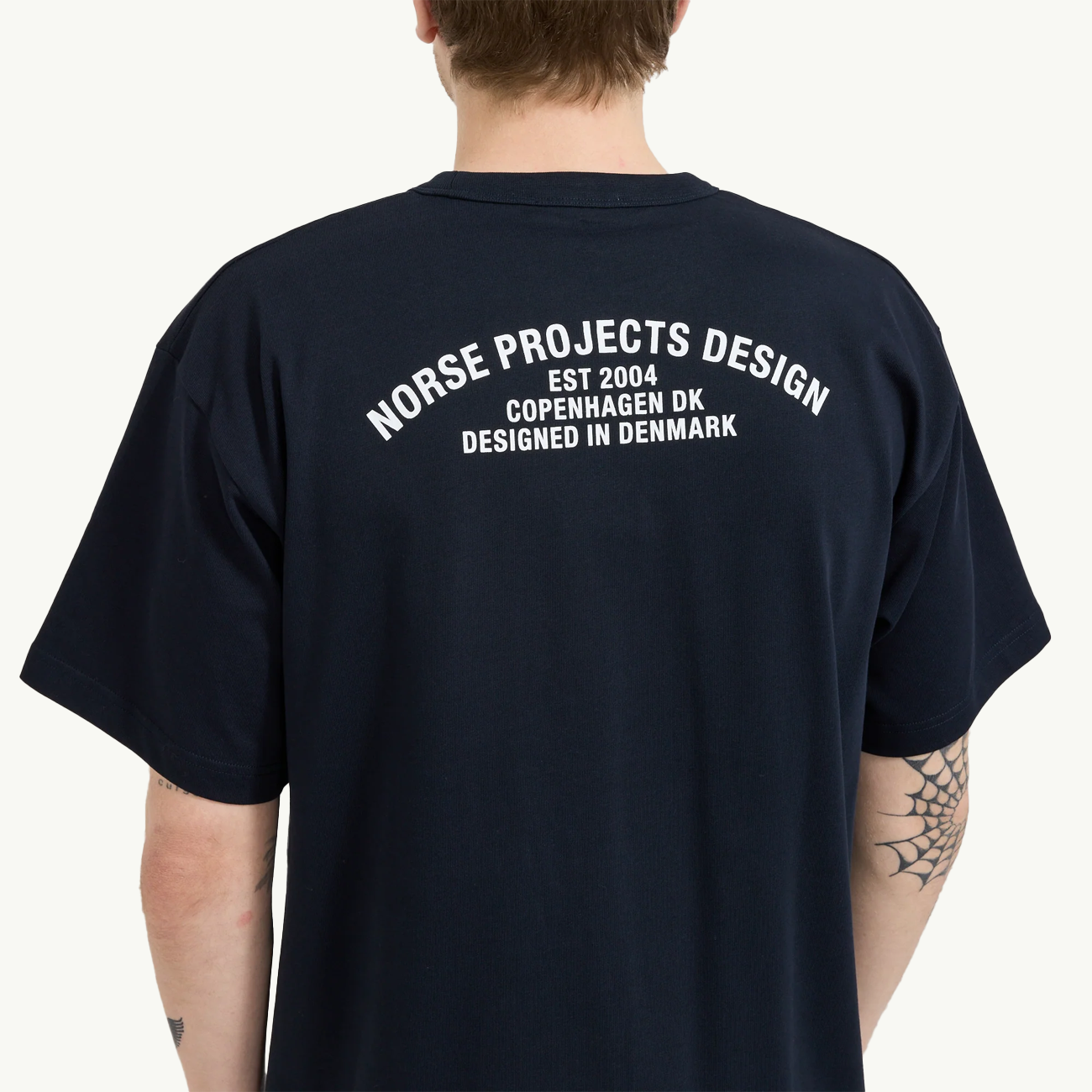 Simon Organic Arch Print T-Shirt - Dark Navy