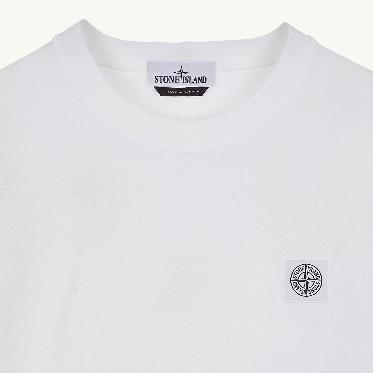 T-Shirt SS Compass Patch Overlock - White 0179