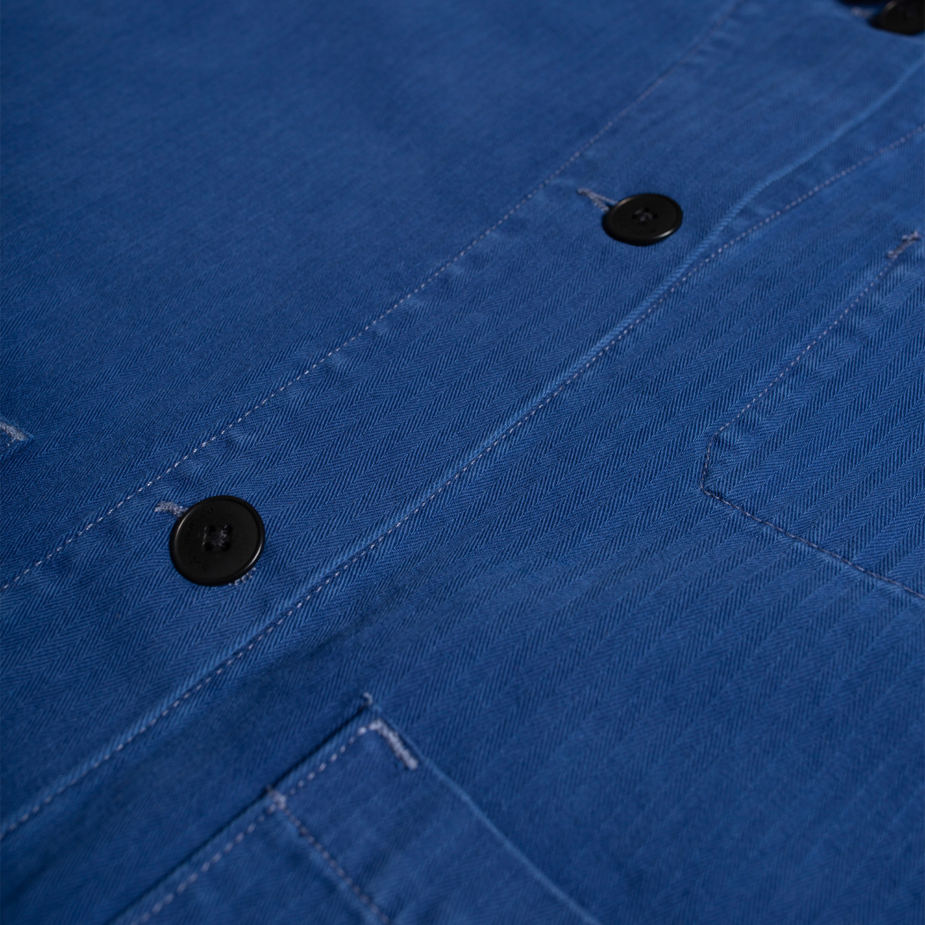 Lovis Herringbone Denim Jacket - Blue