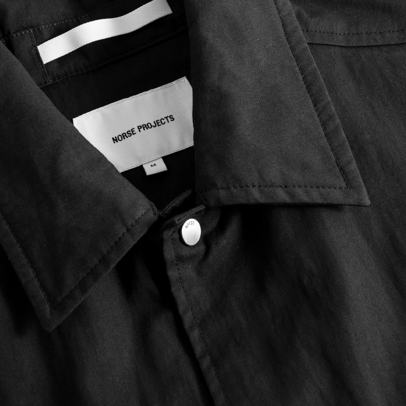 Pelle Fine Broken Twill Overshirt - Black