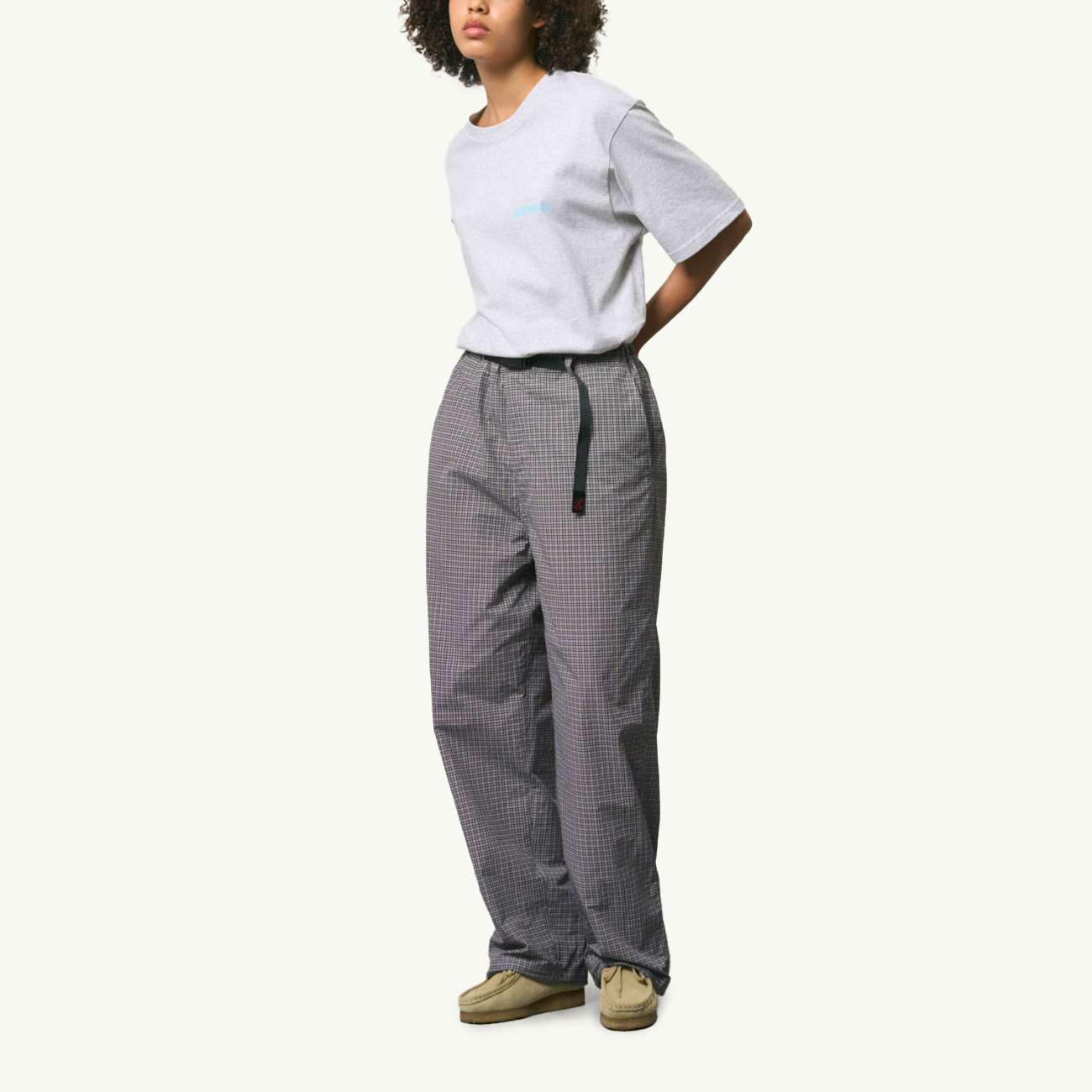 Mini Check Nylon Pant -Seal Check
