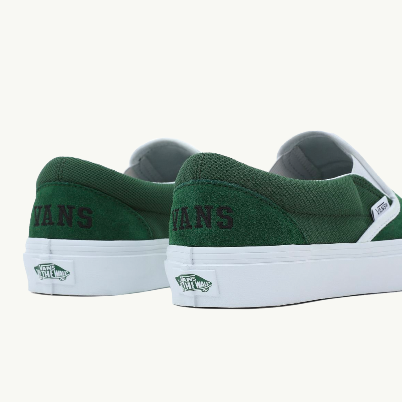 Green slip on vans best sale